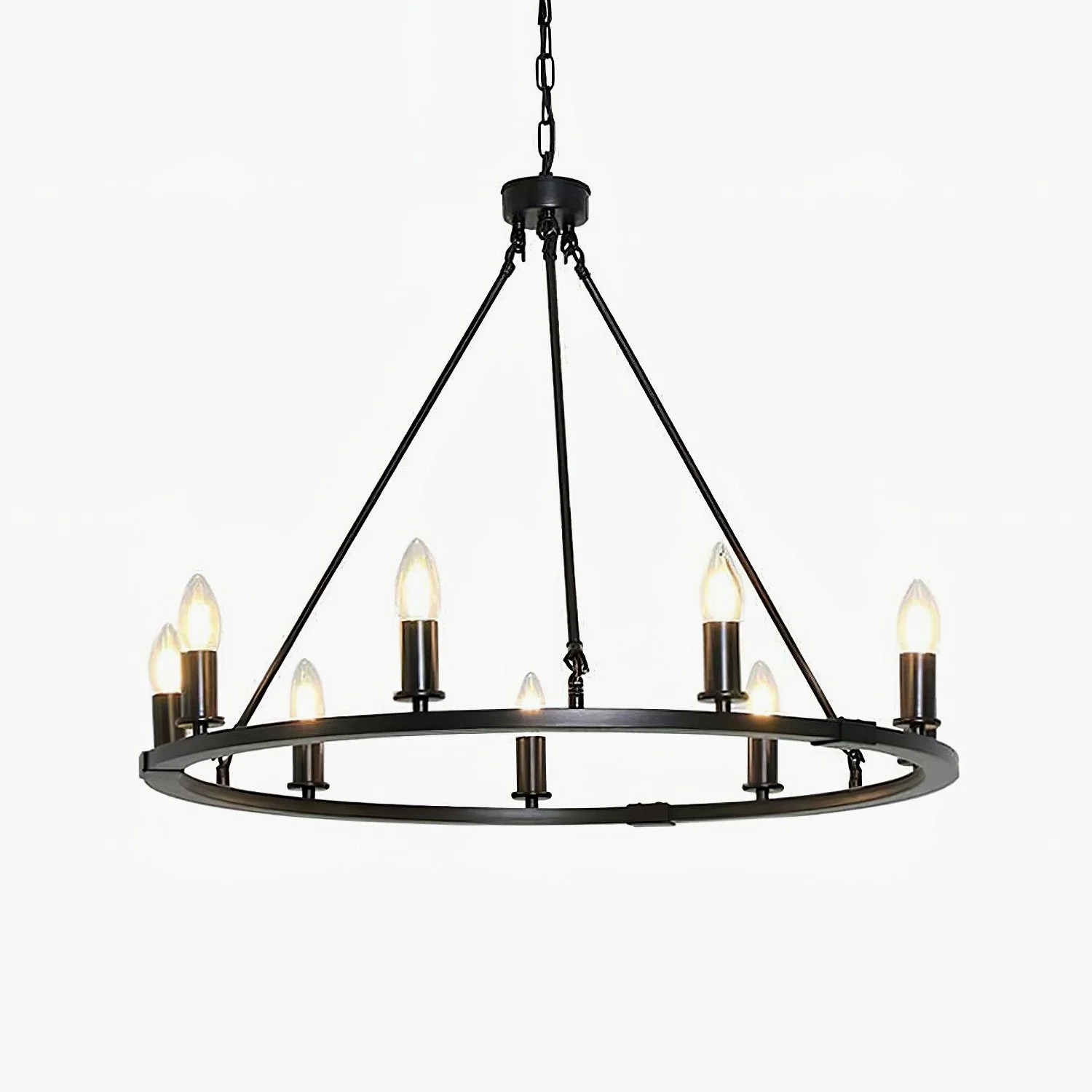 Elite Black Candles Ring Chandelier Prestigious