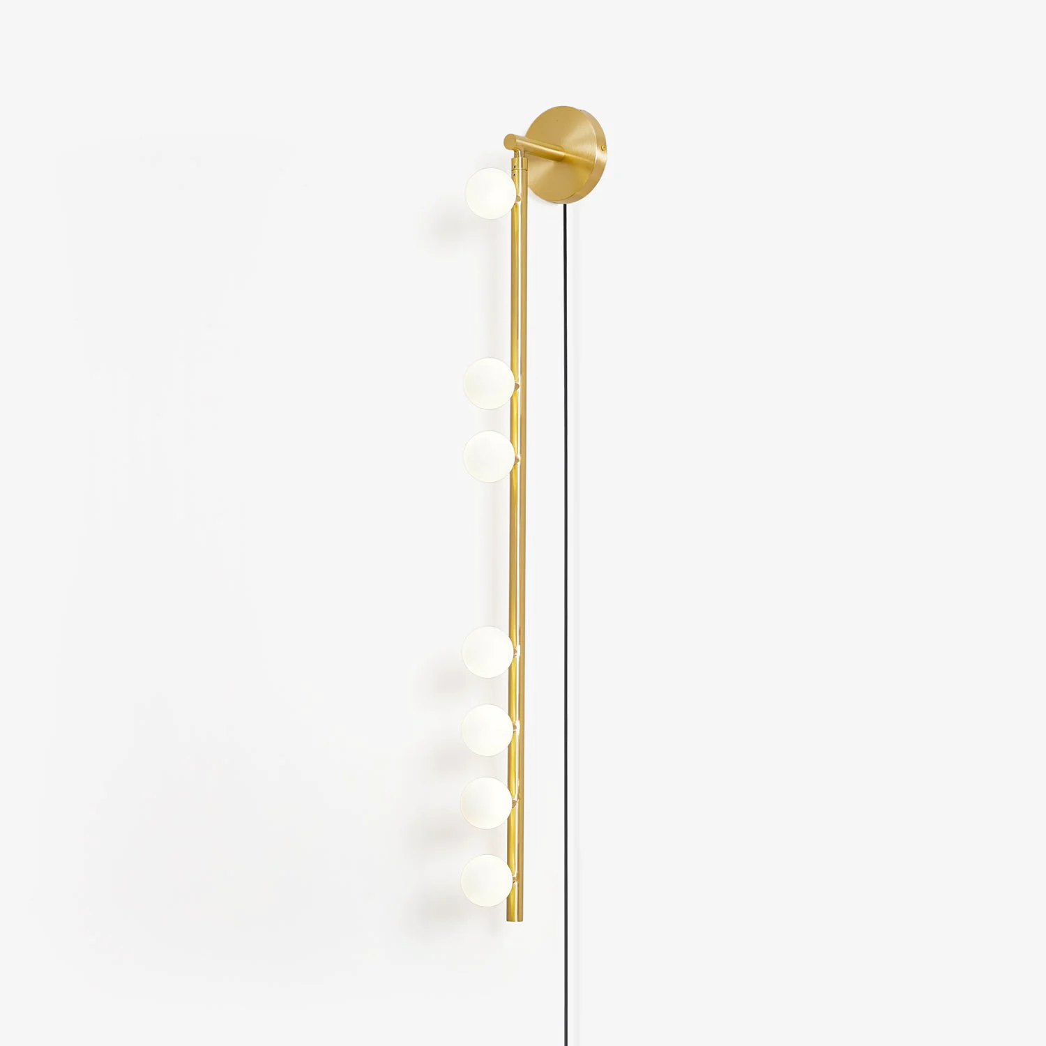 Flexible Brass Glass Tube Plug-in Wall Lamp Pure