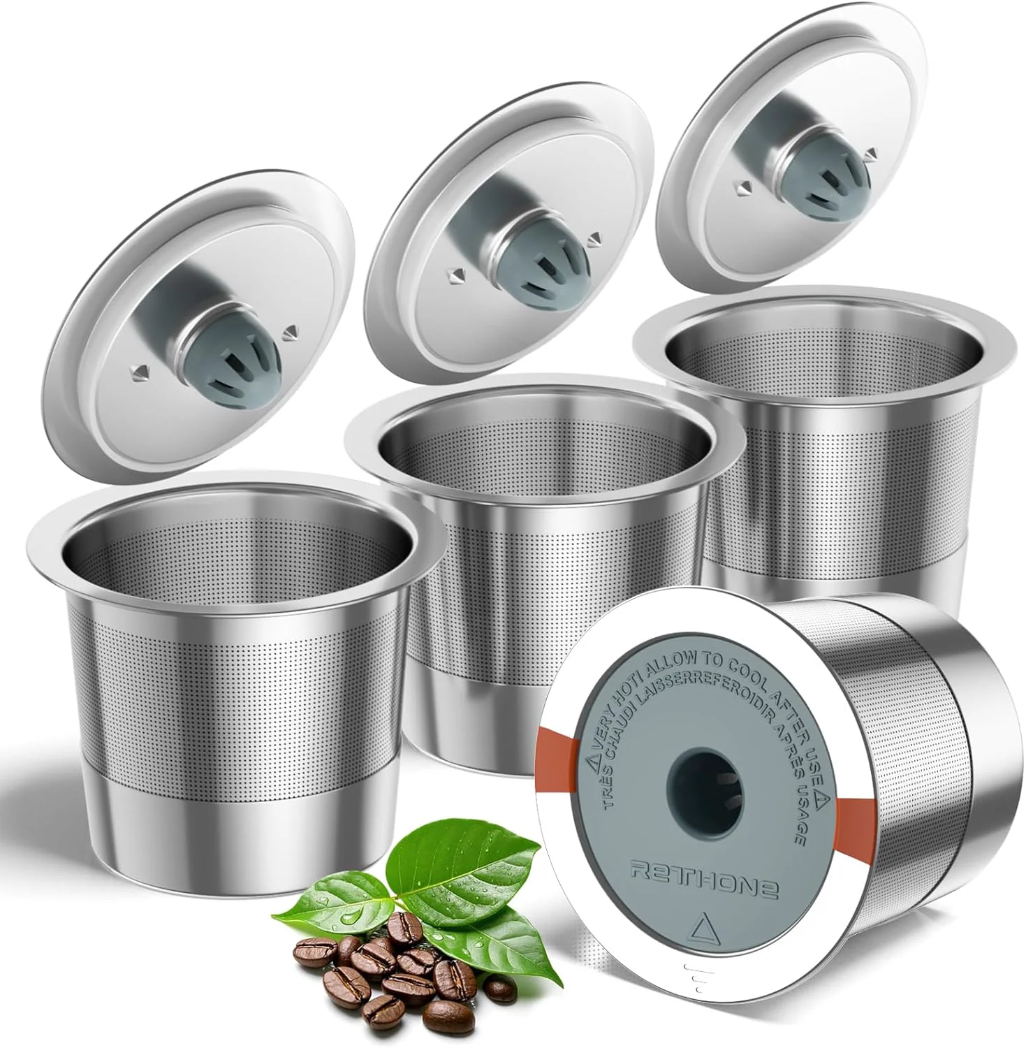 Soft Rethone Reusable K Cup for Keurig Stainless Steel K Cup Coffee Pods Compatible with Keurig 1.0 2.0 Coffee Makers Machine Unique