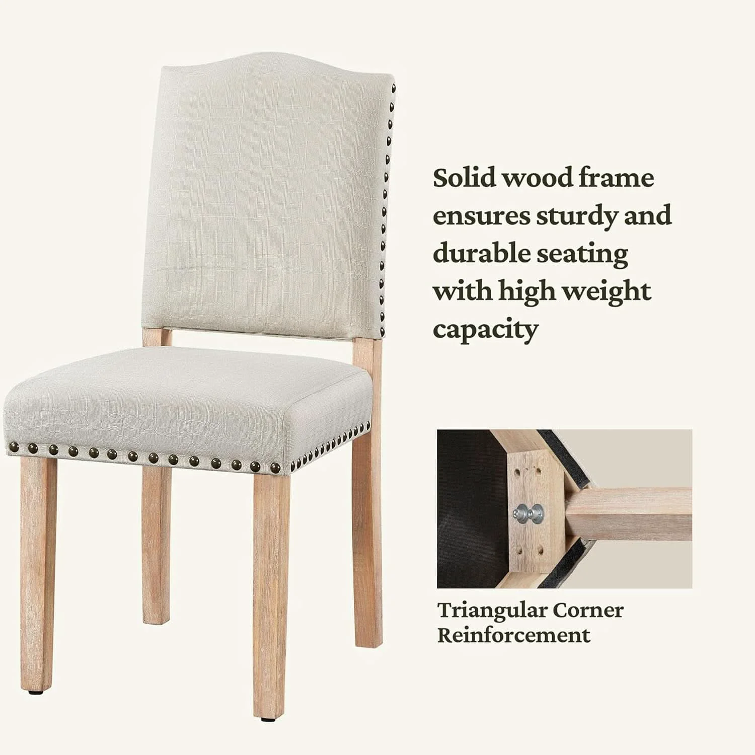Excellent Beige Upholstered Dining Chairs With Nailhead Trim Eco-Friendly