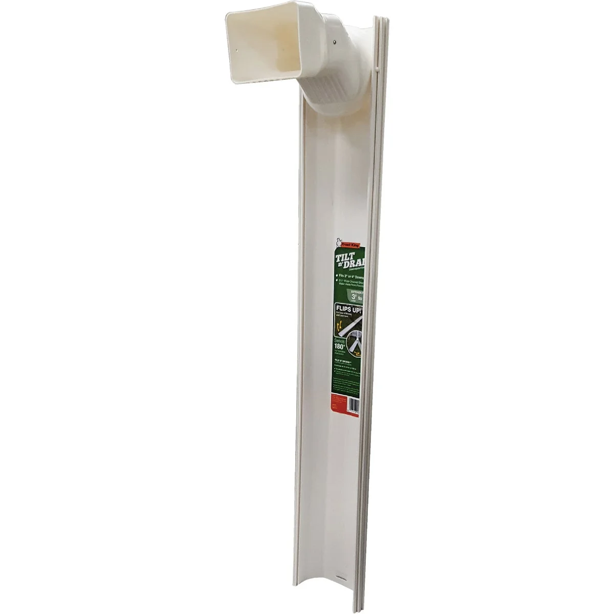 Verified Frost King 6 Ft. White Tilt ‘N Drain Adjustable Downspout Extender Selected