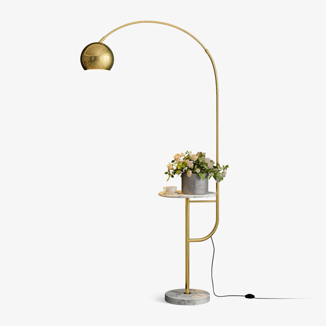 Traditional Arc Nightstand Floor Lamp Minimalist