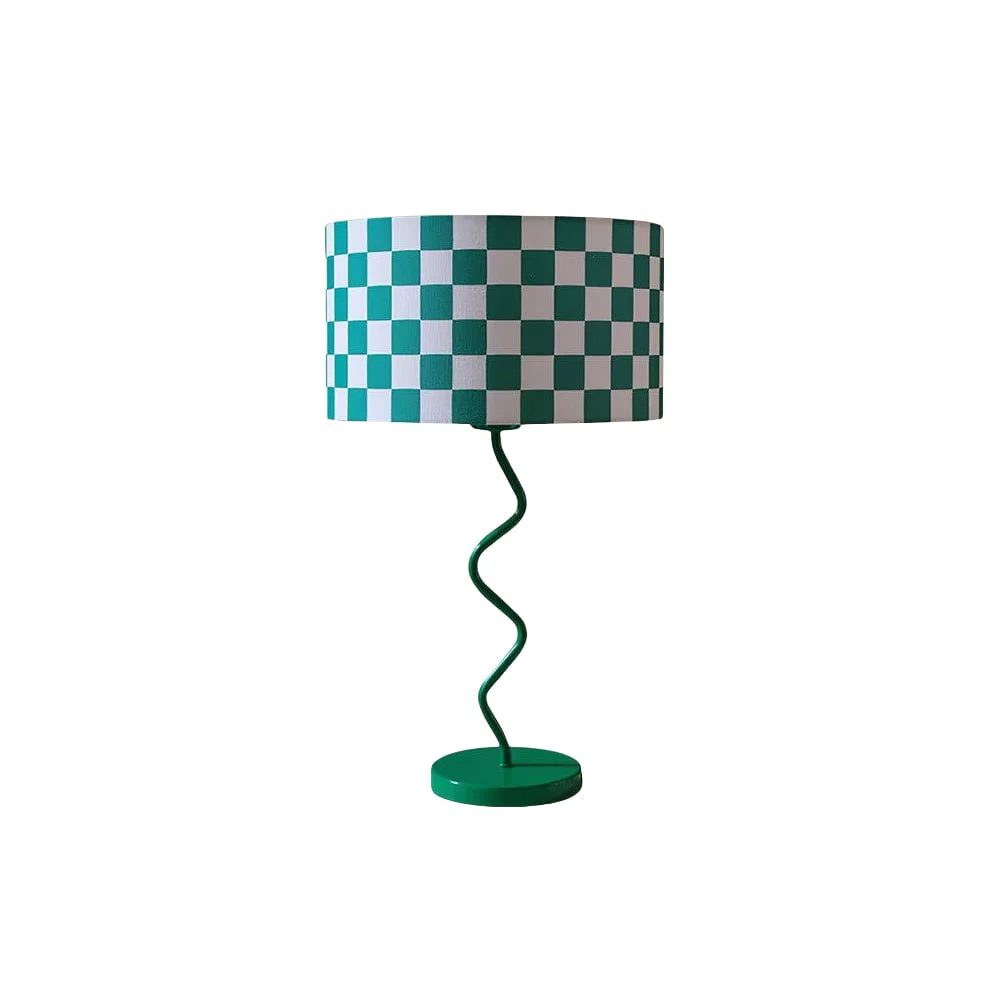 Practical Green Grid Modern Table Lamp Pure