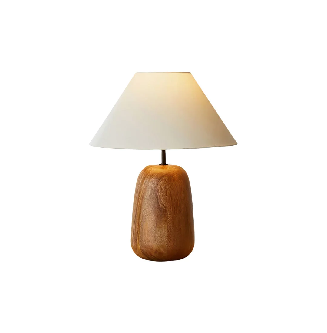 Versatile Grooved Country Wood Table Lamp High-End