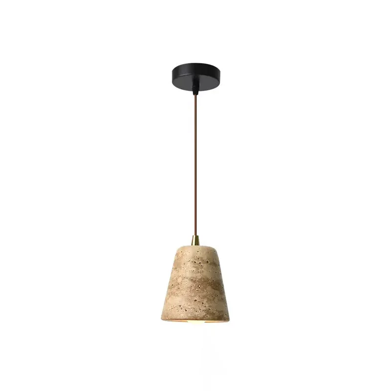 Minimalist Yellow Travertine Cone Chandelier High-Quality