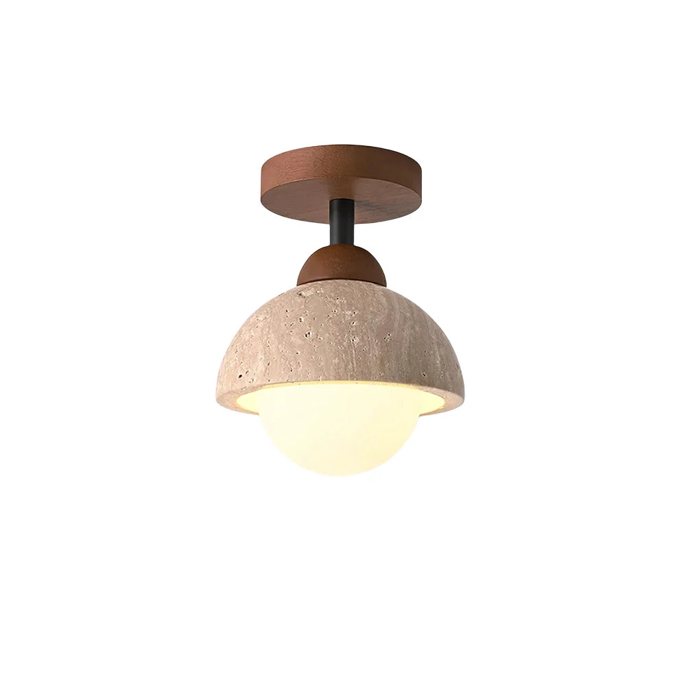 High-Quality Travertine Flush Mount Ceiling Light Contemporary