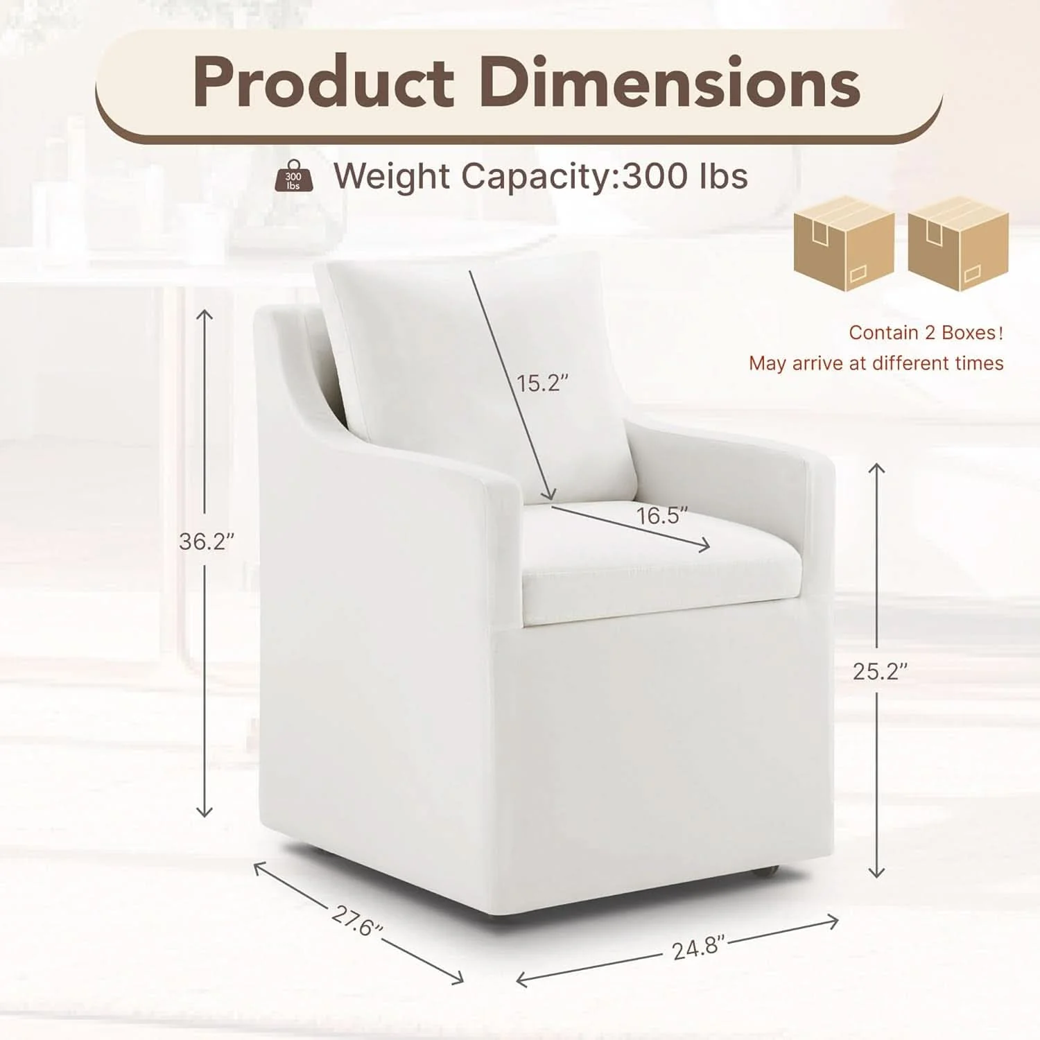 Contemporary White Upholstered Dining Chairs With Casters Storage Soft