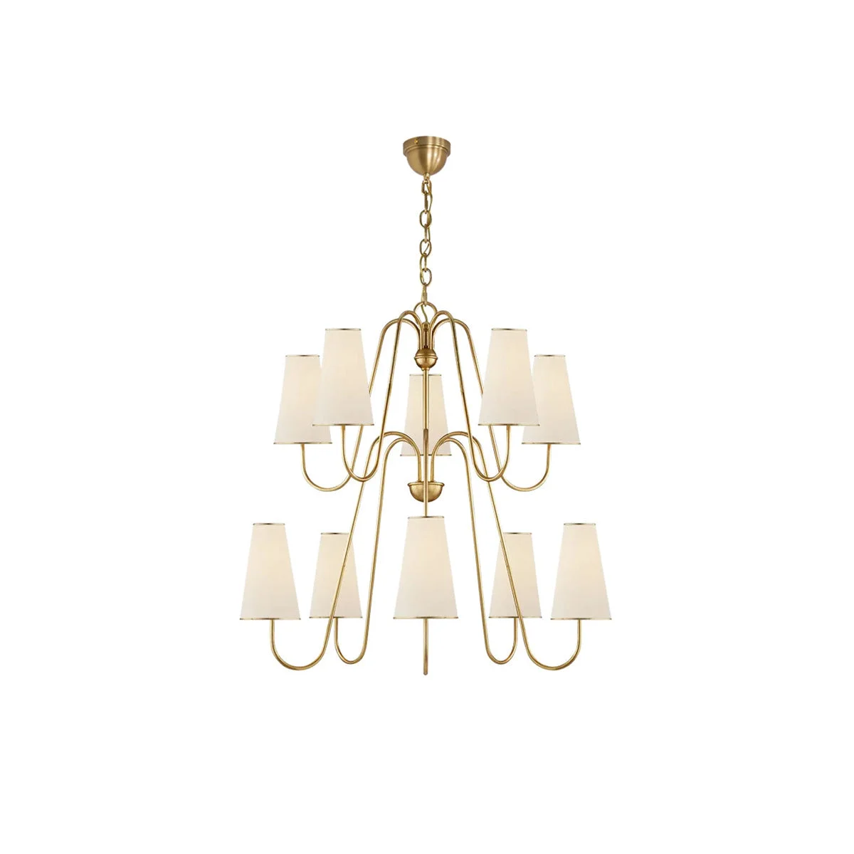 Healthy Gold Two-Tier Montreuil Chandelier Carefully Designed