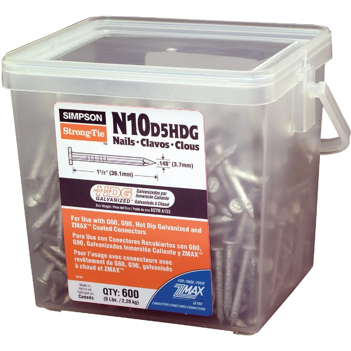 Unique Simpson Strong-Tie 10d x 1-1 2 In. 9 ga Hot Dipped Galvanized Joist Nails 600 Ct. 5 lb Easy-to-Use