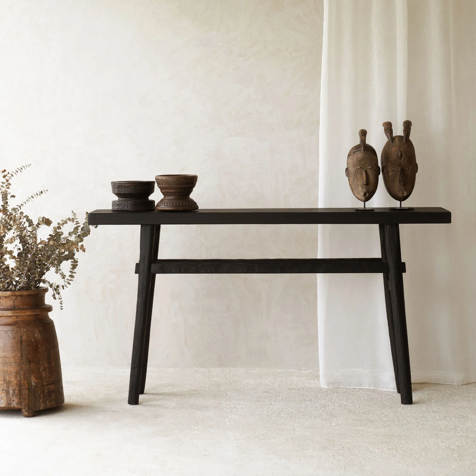 Dependable Roca Rustic Console Old Teak – Black 150cm Authentic