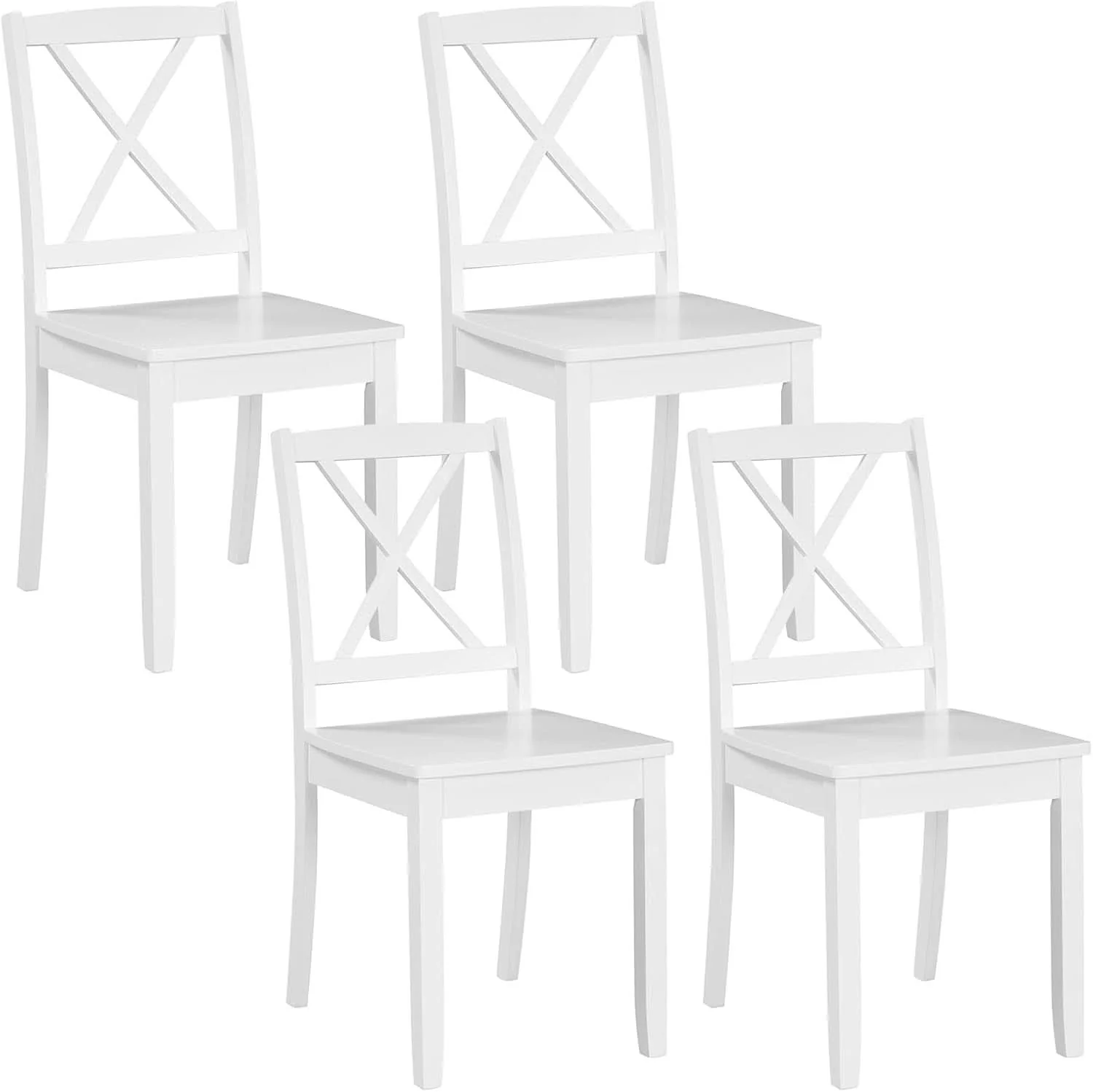 Durable White Rubberwood Dining Chairs Curved Back Collection Certified