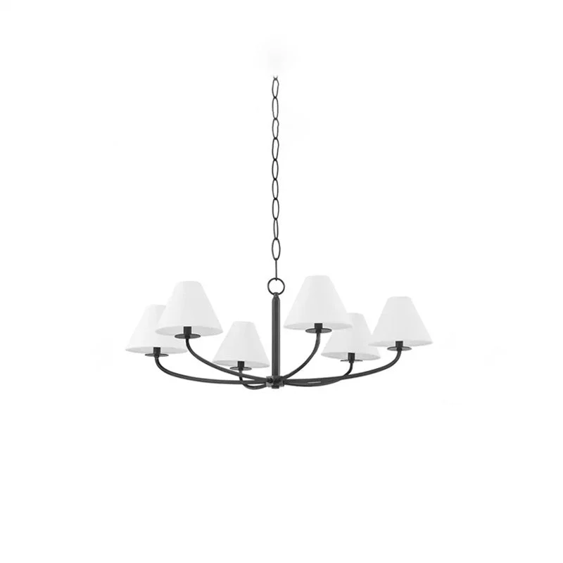 Green Modern Black Fabric Stacey Chandelier Minimalist
