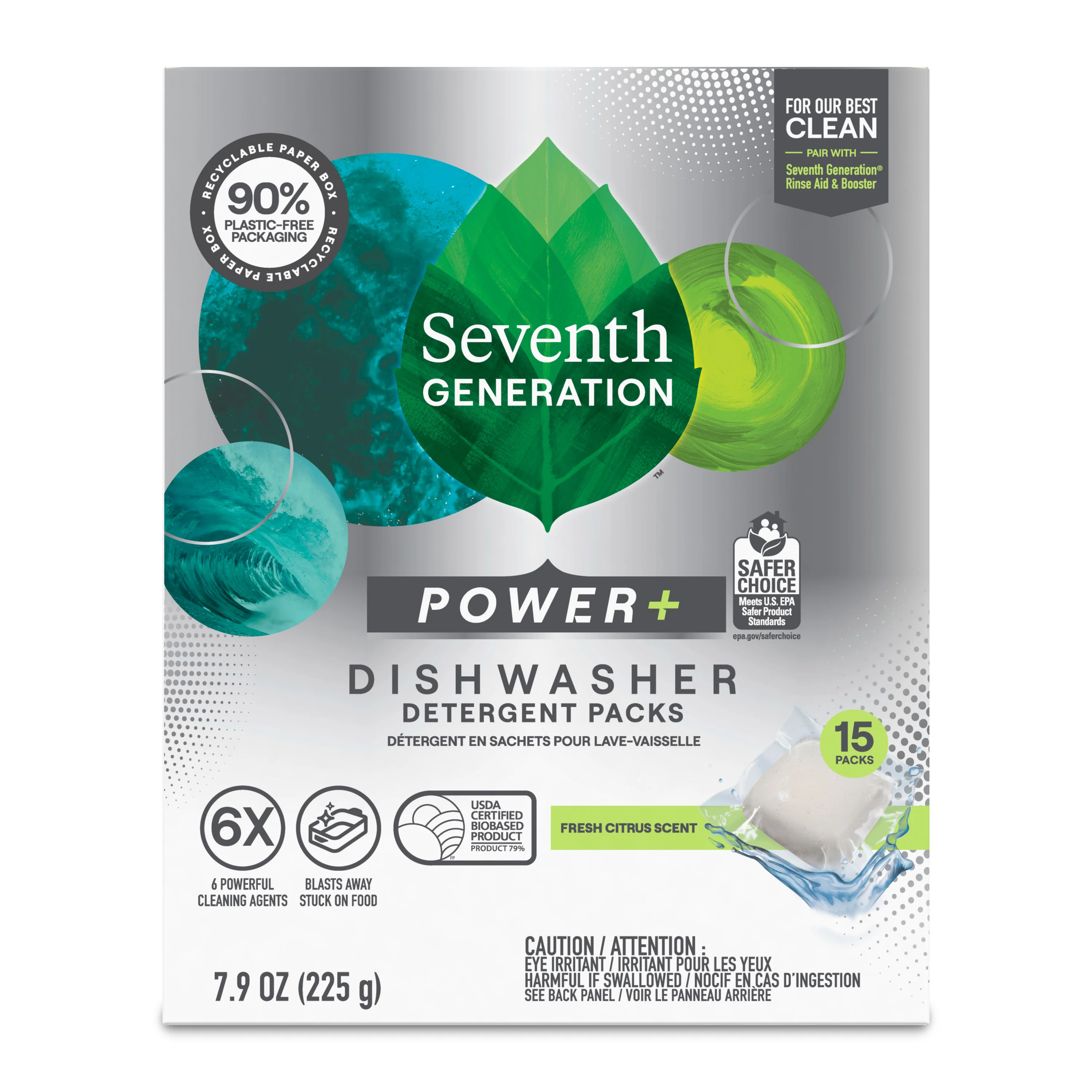 Functional Seventh Generation Power Dishwasher Detergent Packs Powerful
