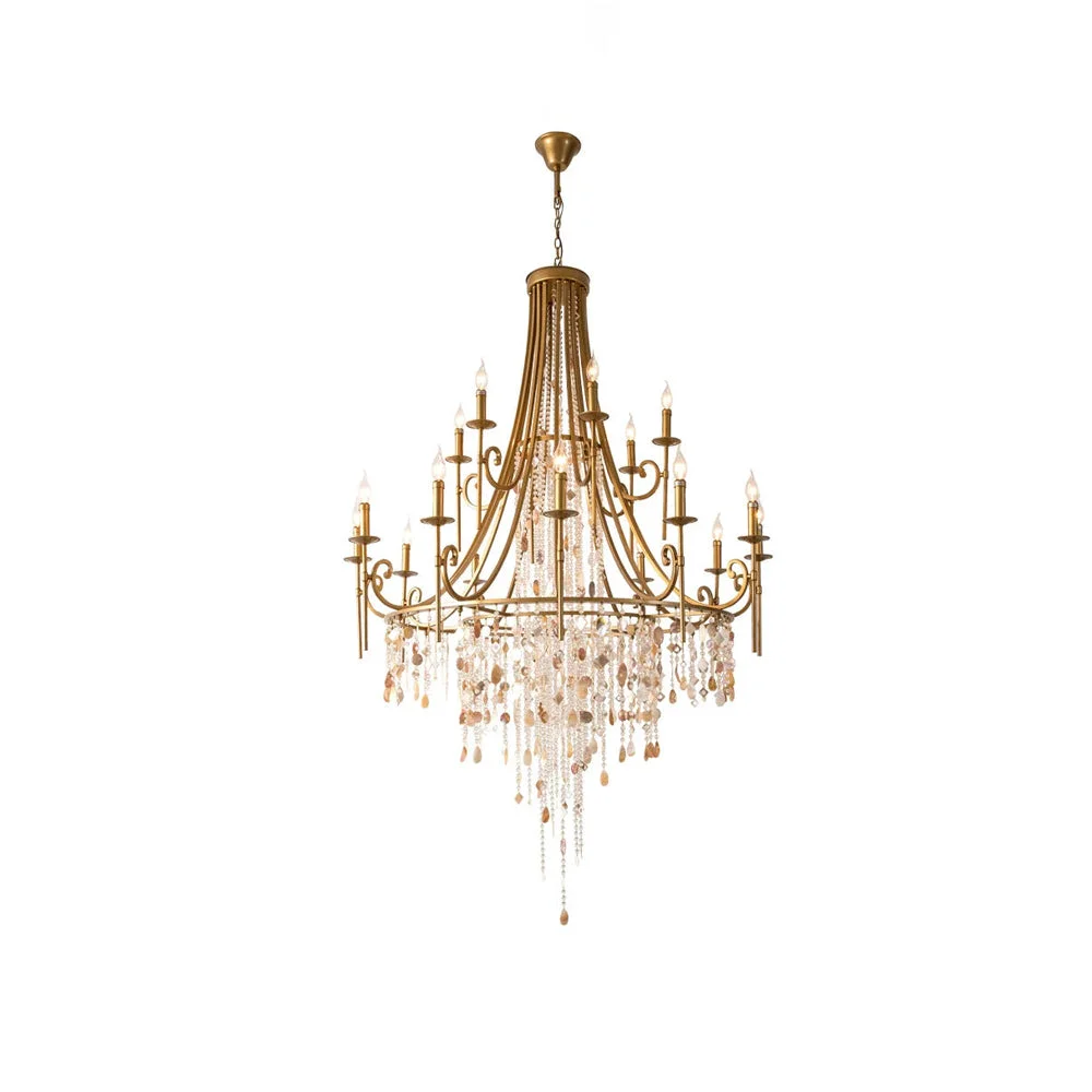 Trendy Tatum Lux American Shell Crystal Chandelier Functional