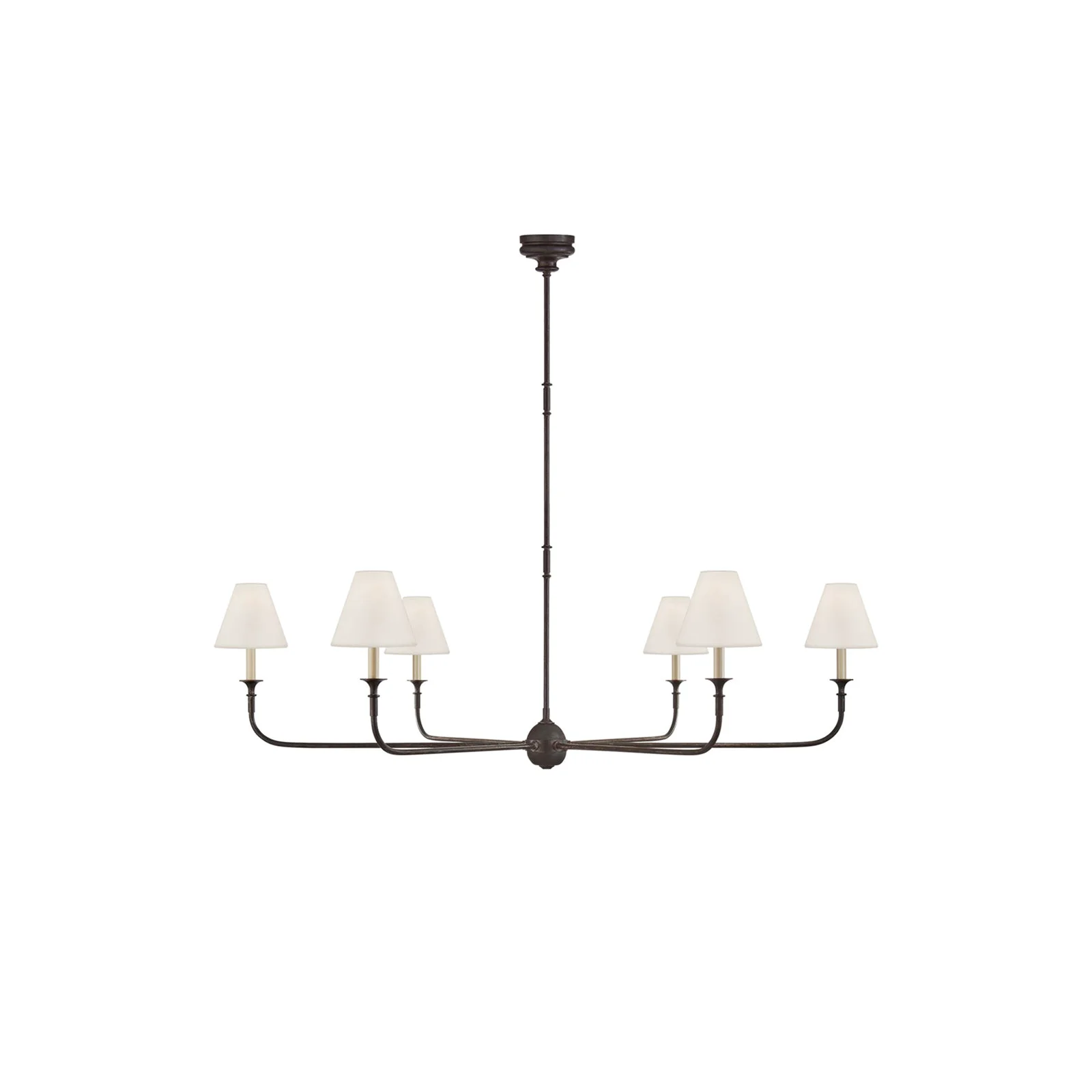Enhanced 6-Arm Black Metal Chandelier Organic