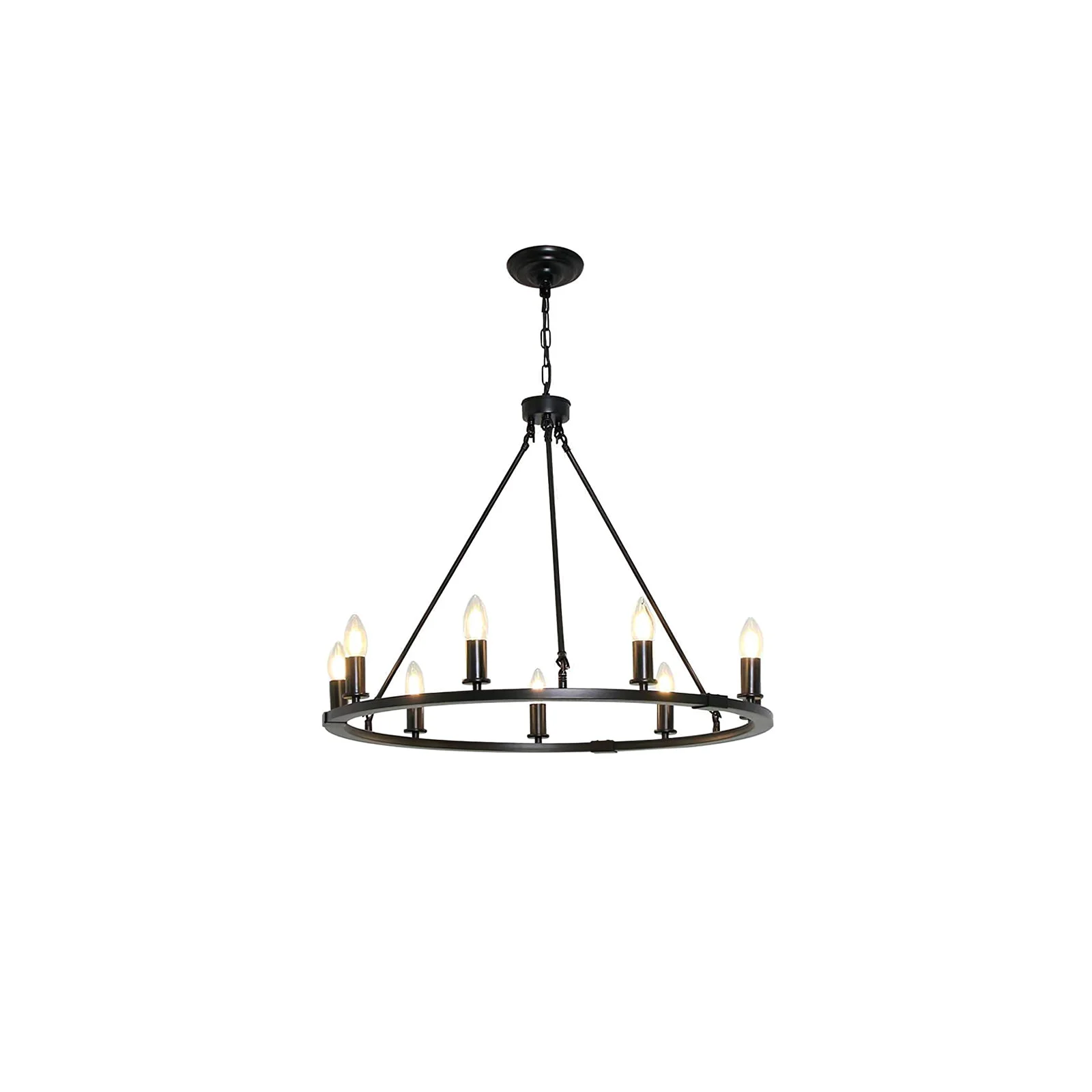 Traditional Rustic Industrial Black Candle Chandelier Dependable