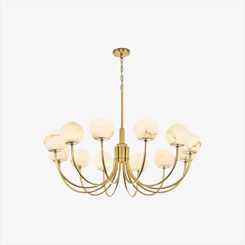 Casual Aurelian Alabaster Globe Chandelier Selected