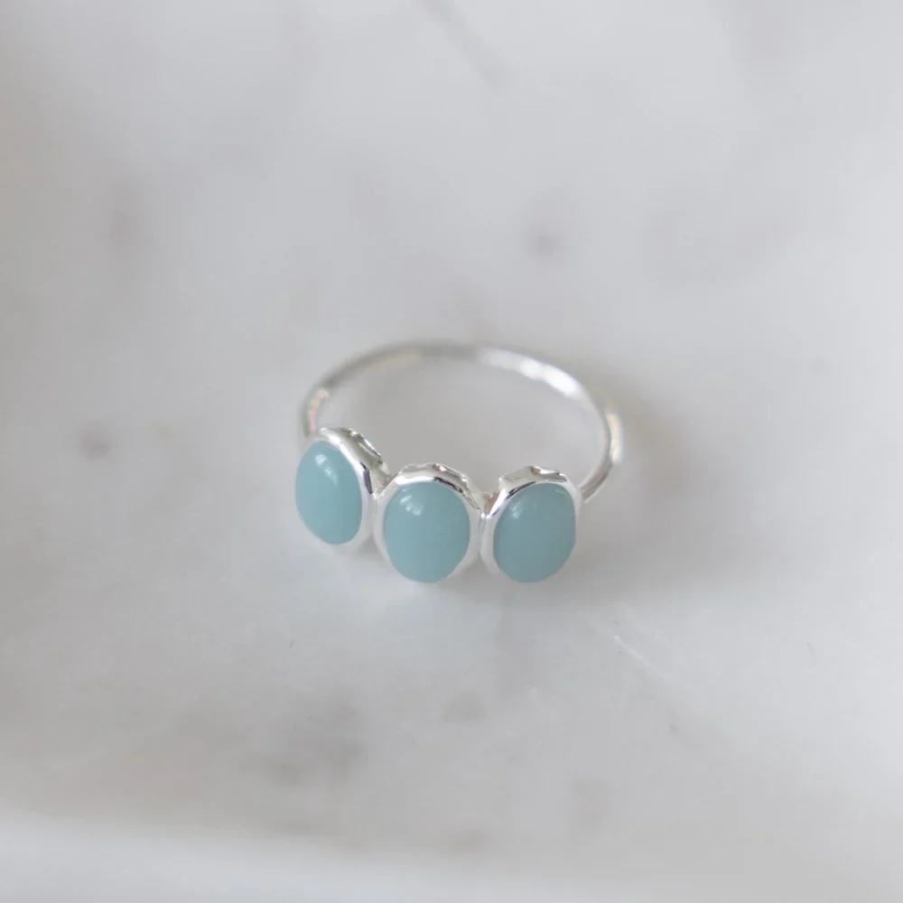 Stylish Tri Essence Amazonite Ring Sustainable