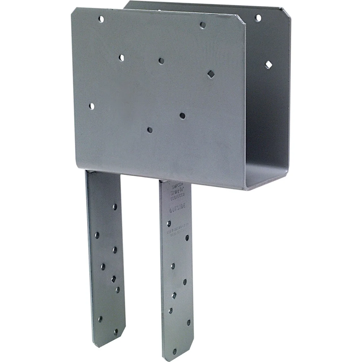Secure Simpson Strong-Tie 4 In. x 4 In. 7 ga Gray Paint End Column Cap Verified