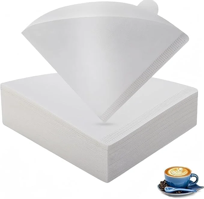 Carefully Designed Cone Filters 2 for Coffee Makers – Tear-Resistant Paper Sustainable Material Say Goodbye to Coffee Grounds in Your Brew 200 white Enhanced