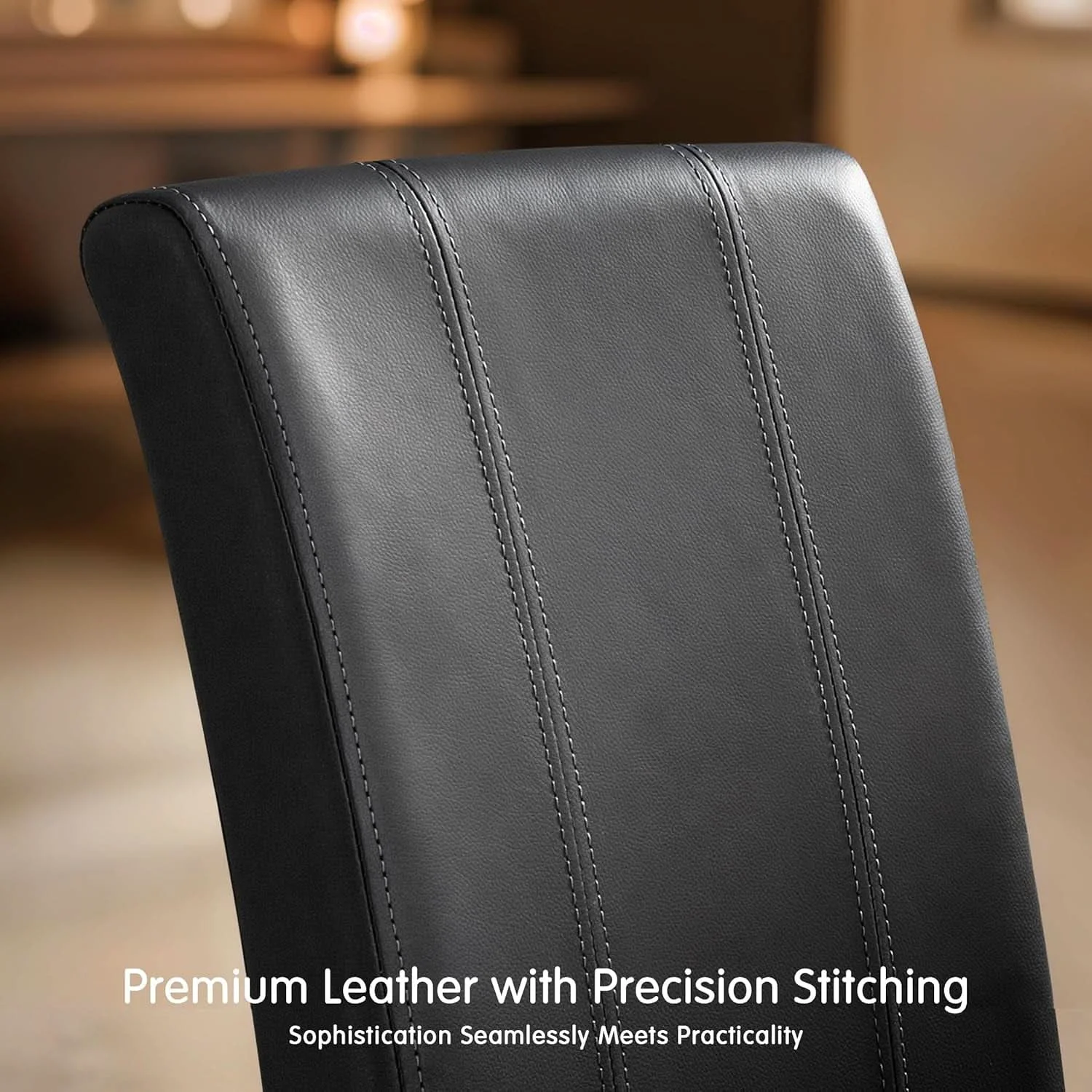 Advanced Black Faux Leather Dining Chairs Upholstered Parsons Organic