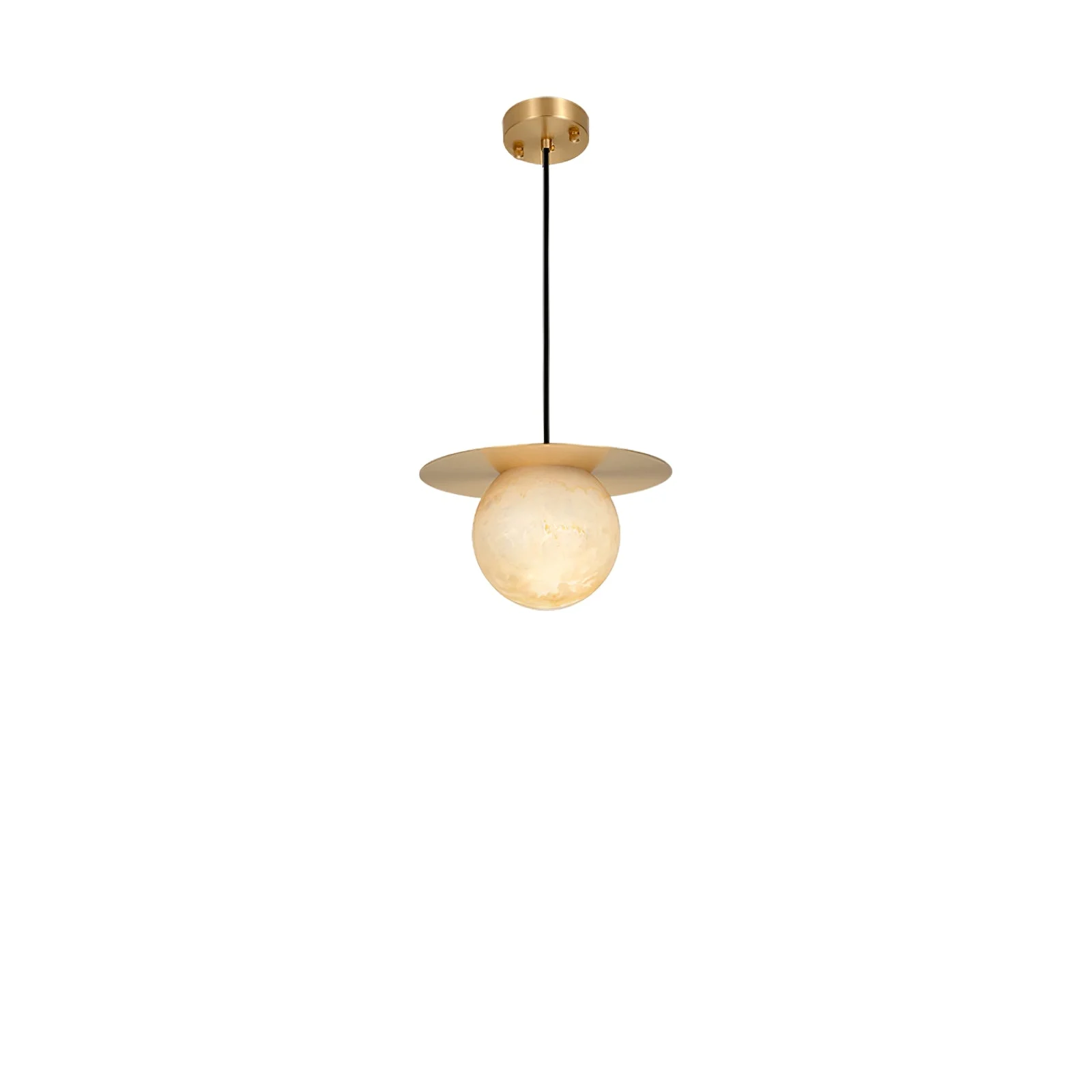 Detailed Disc Alabaster Pendant Light Easy-to-Use