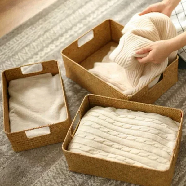 Clean Natural Seagrass Woven Basket Fine Crafted