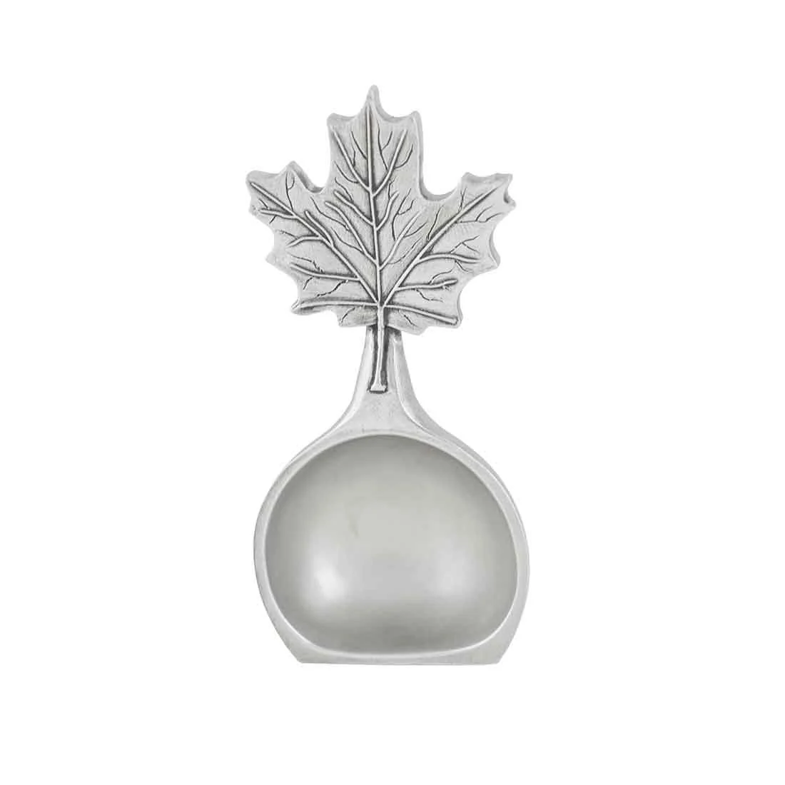 Stylish Danforth – standing Maple Leaf Coffee Scoop Spoon Pewter 3.75 Made In USA Smooth