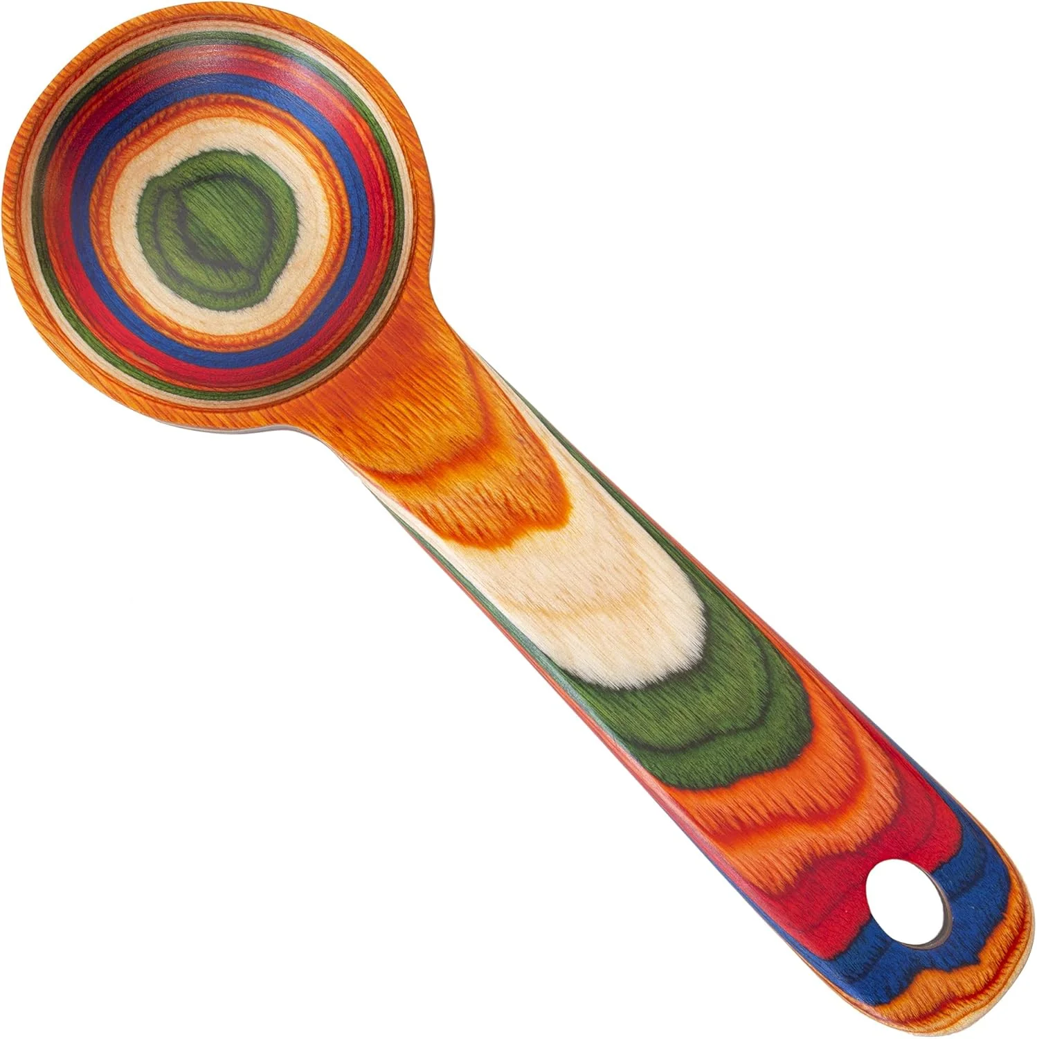 Modern Baltique Marrakesh Collection Wooden Coffee Scoop – Colorful Birch Wood Reusable Scoop for Ground Coffee Protein Powder More Convenient