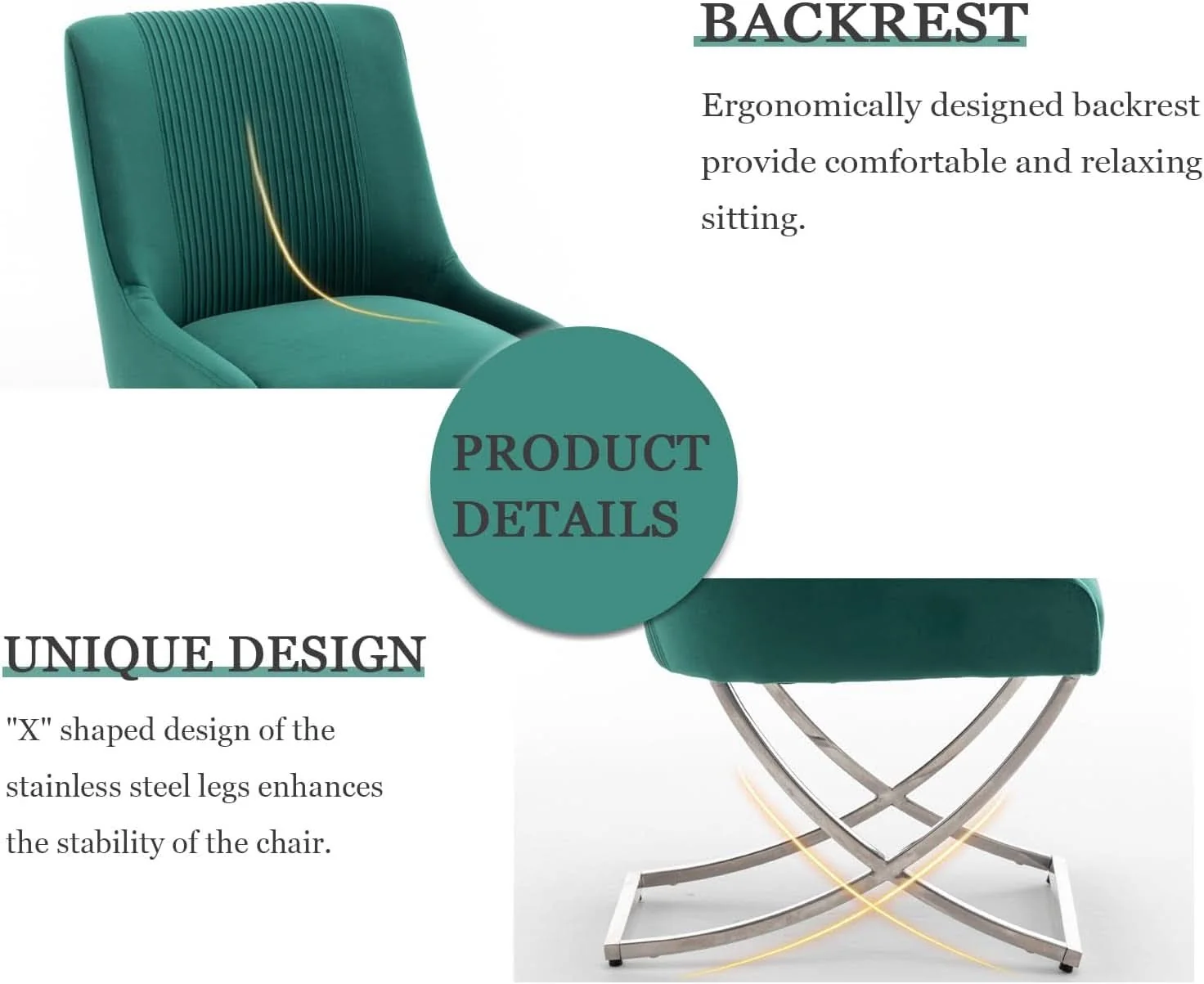 Long-Lasting Midnight Emerald Green Tufted Dining Chairs Collection Environmentally Friendly