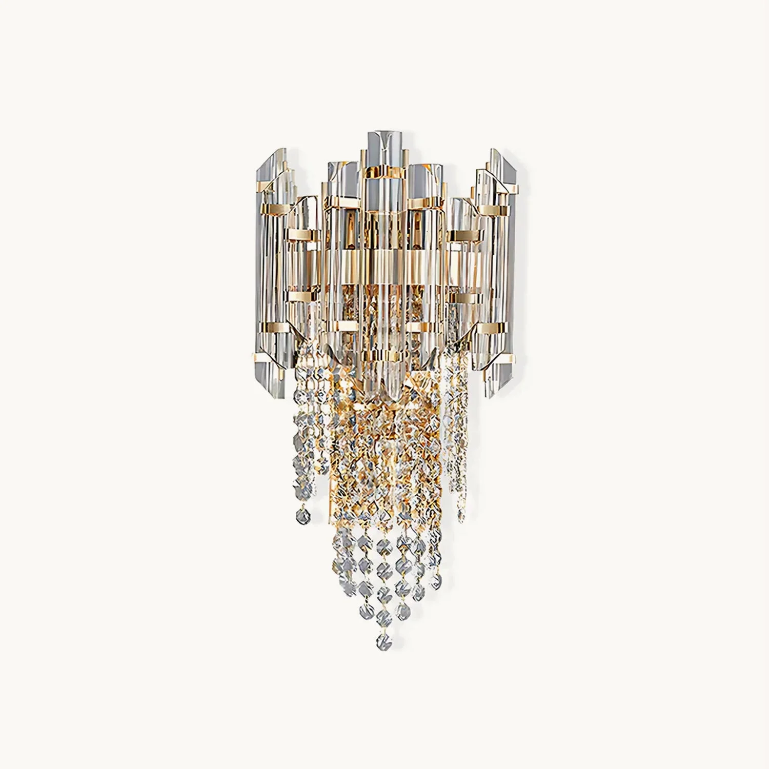 Fast Clear Crystal Tiered Sconce Certified