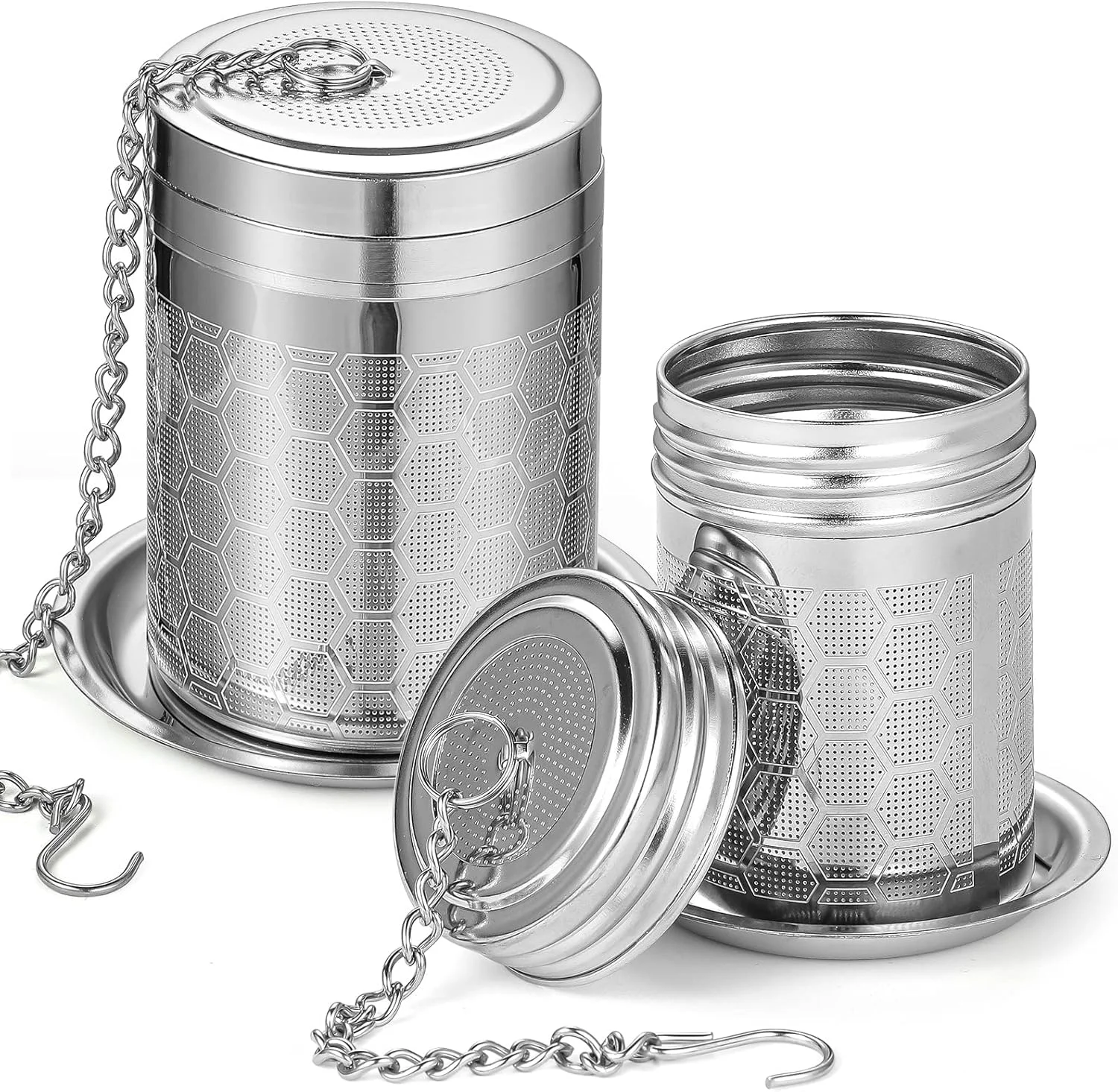 High-Performance 2 Pack Tea Infuser Tea Strainers for Loose Tea Mesh Stainless Tea Strainer Loose Leaf Tea Steeper Tea Diffuser with Tea Basket and Lid for Black Tea Pure