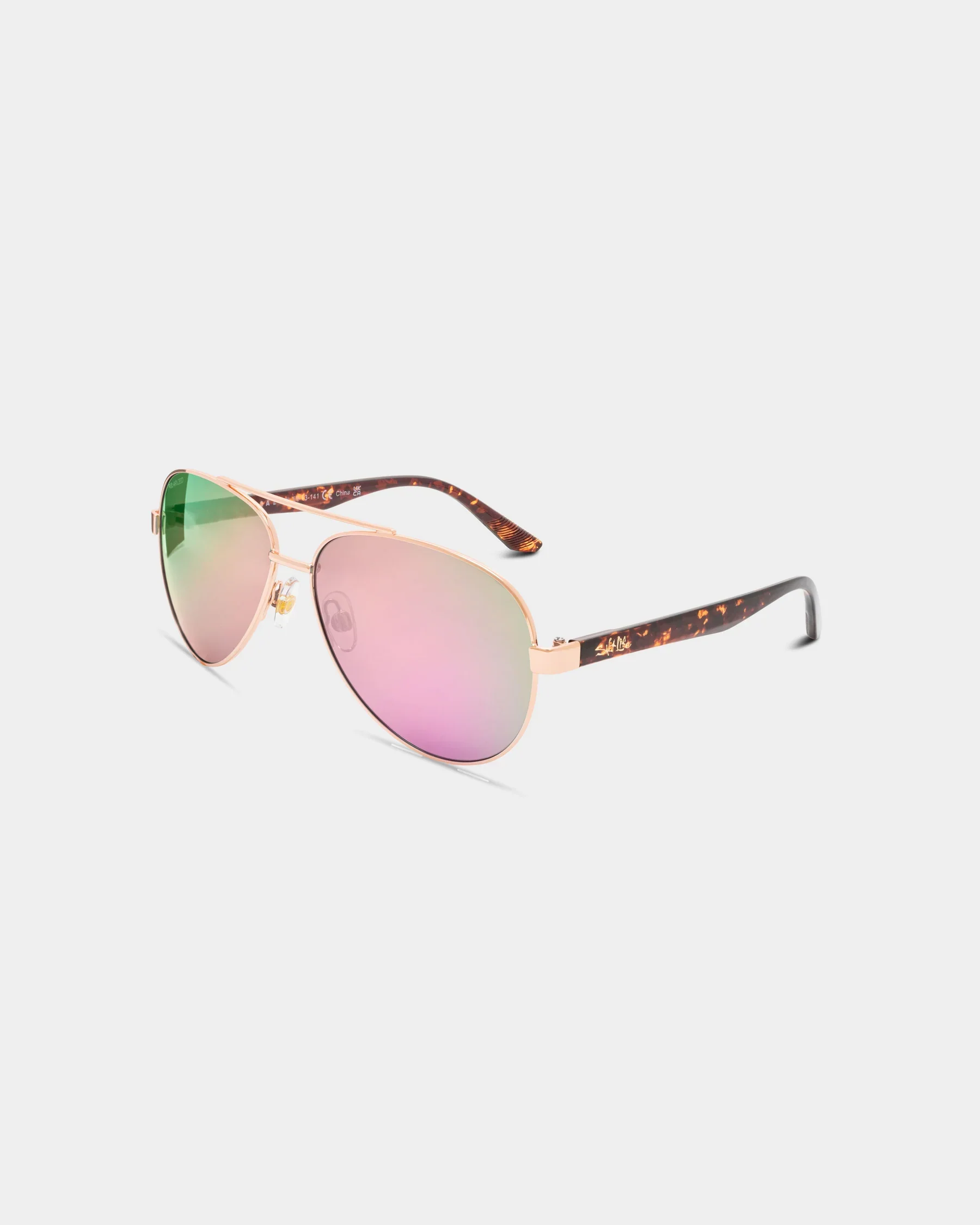 Official Salt Life Sunglasses Shiny Rose Gold Frame Smoke w Pink Mirror TAC Polarized Lens SL-009-949452 Original