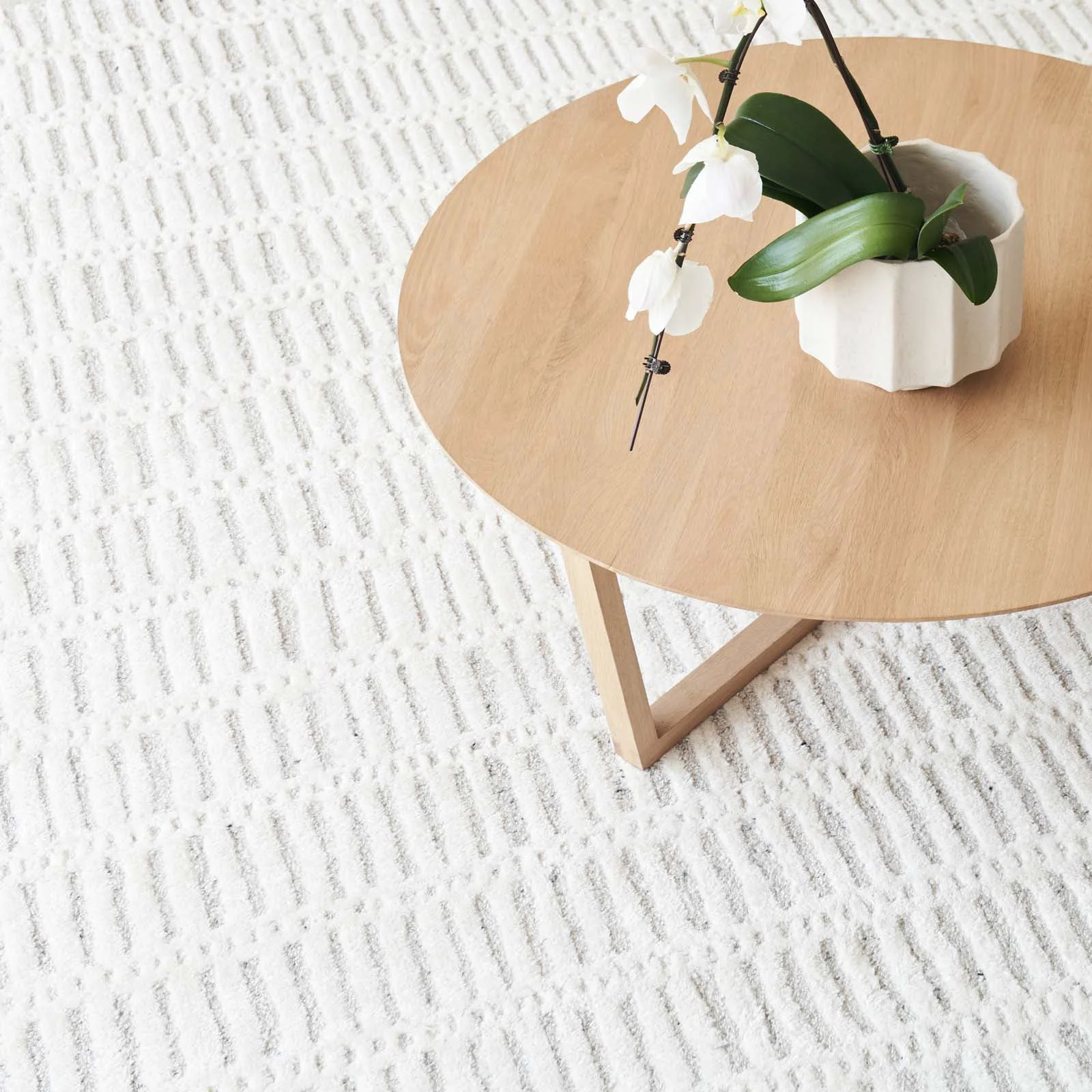 Expertly Made Gobi Wool Blended Rug Ivory Natural Crafted