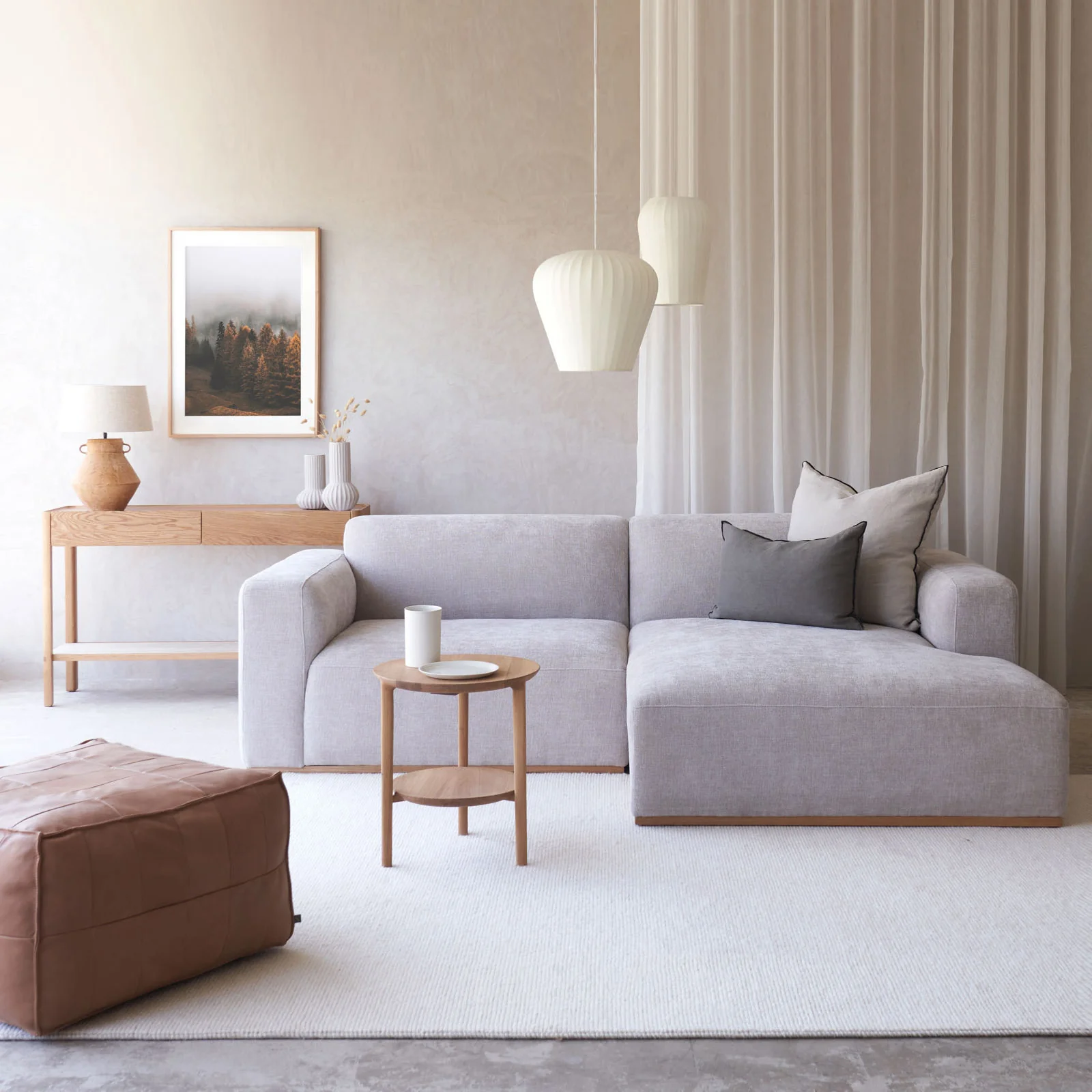 Healthy Komo Modular L Shape Sofa Frost Grey 242cm Genuine