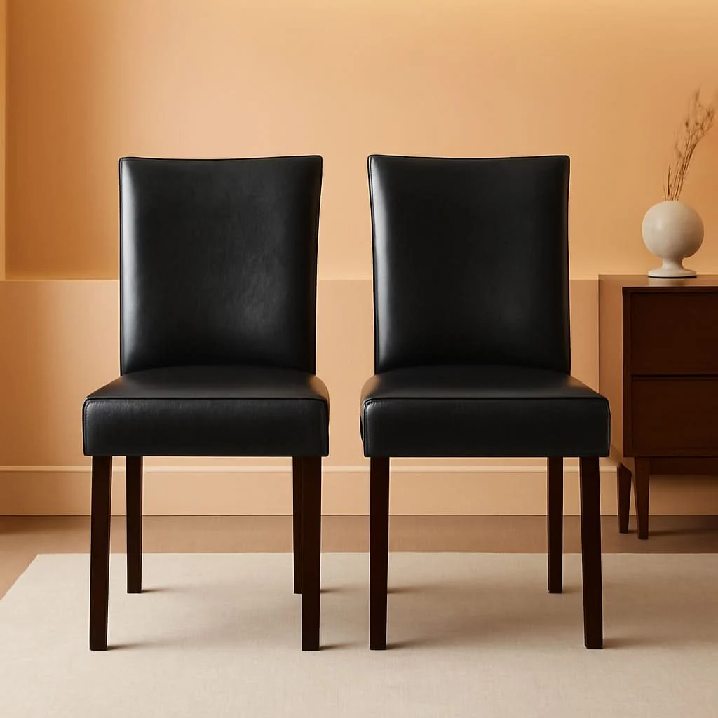 Versatile Black Upholstered Armless Dining Chairs With Timber Expertly Made