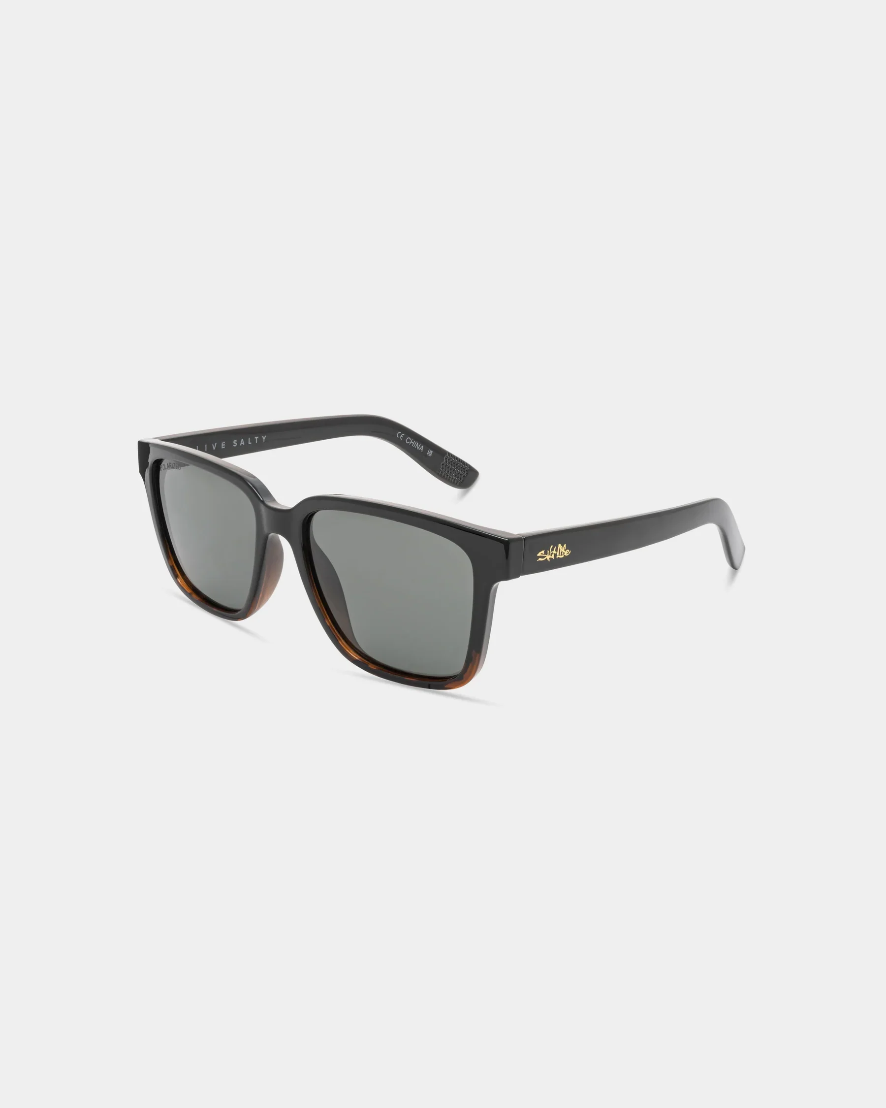 Advanced Salt Life Sunglasses Shiny Black Demi Tort Fade Frame G15 TAC Polarized Lens SL-012-002936 Original