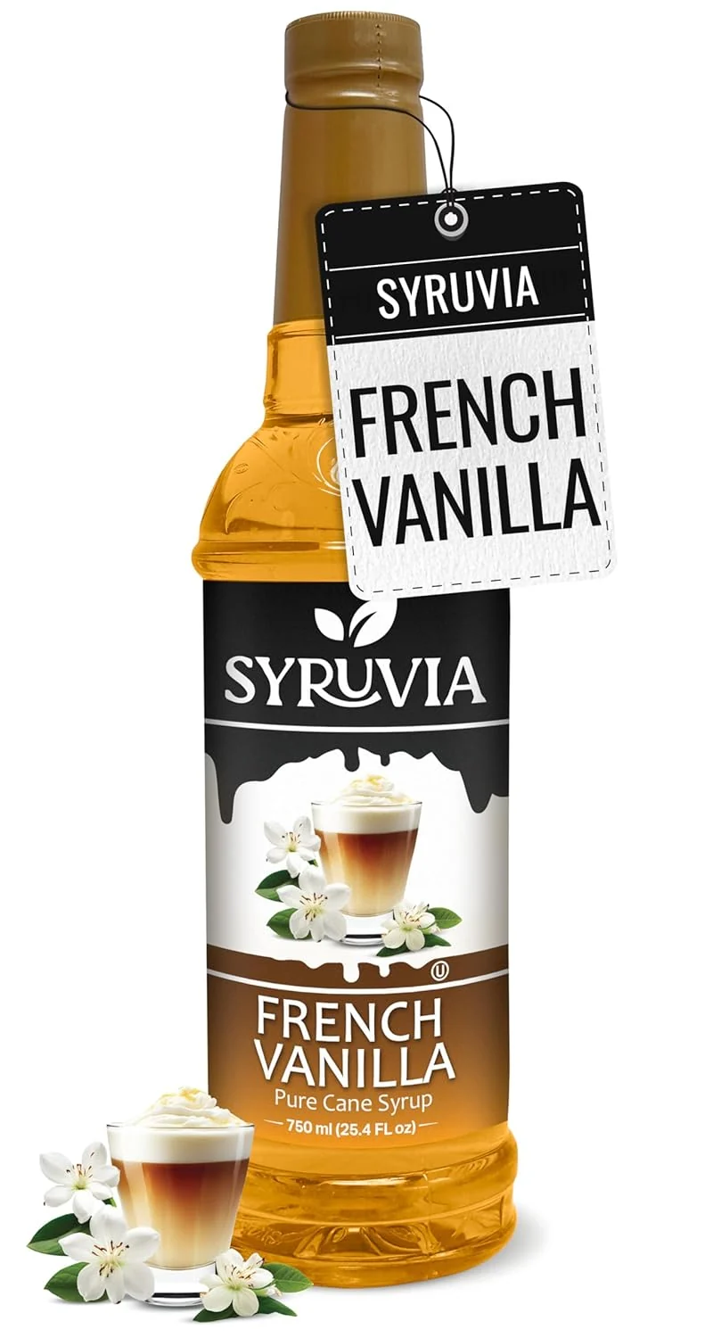Green Syruvia French Vanilla Coffee Syrup – 25.4 fl oz. Premium Coffee Flavoring Syrup. Kosher and Gluten-. for enhancing drinks sodas Luxury