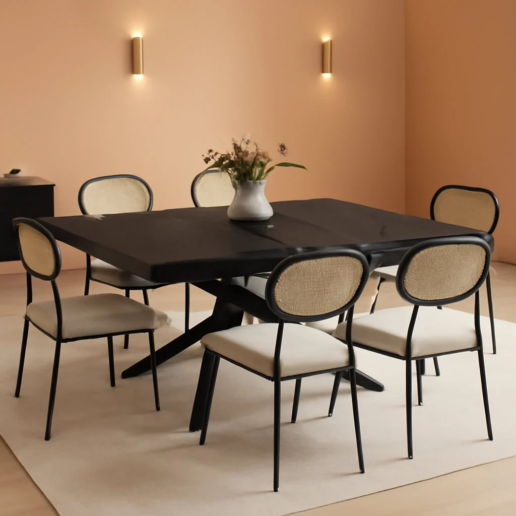 User-Friendly Black Extendable Dining Table Hidden Storage Extension Innovative