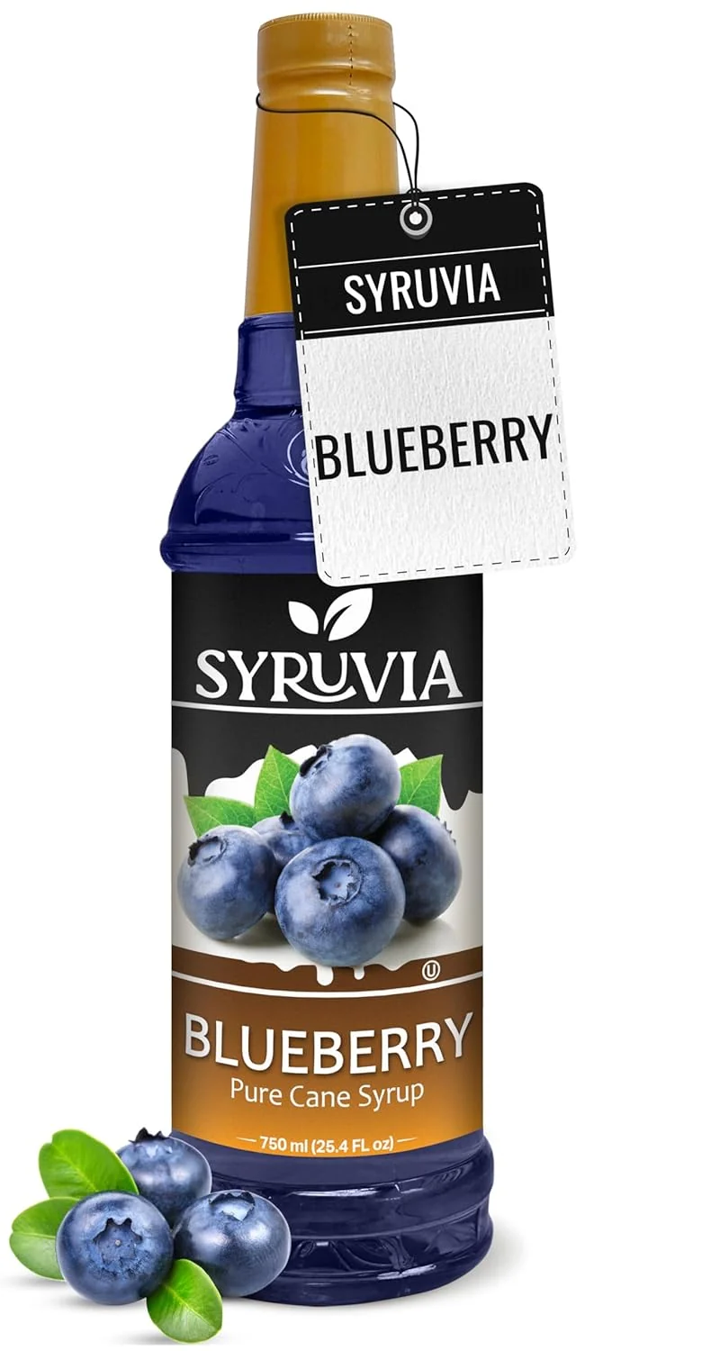 Original Syruvia Blueberry Syrup For Drinks 25.4 Ounces Blueberry Flavoring Syrup Professional