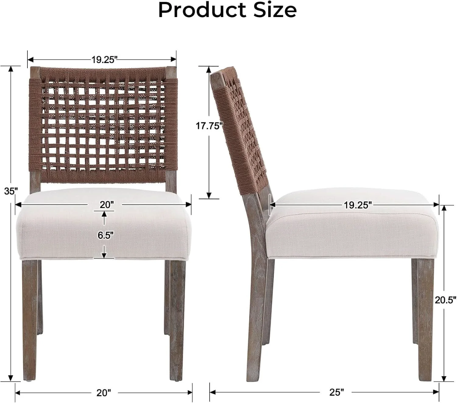 Exceptional Beige Linen Upholstered Dining Chairs Midcentury Modern Expertly Made