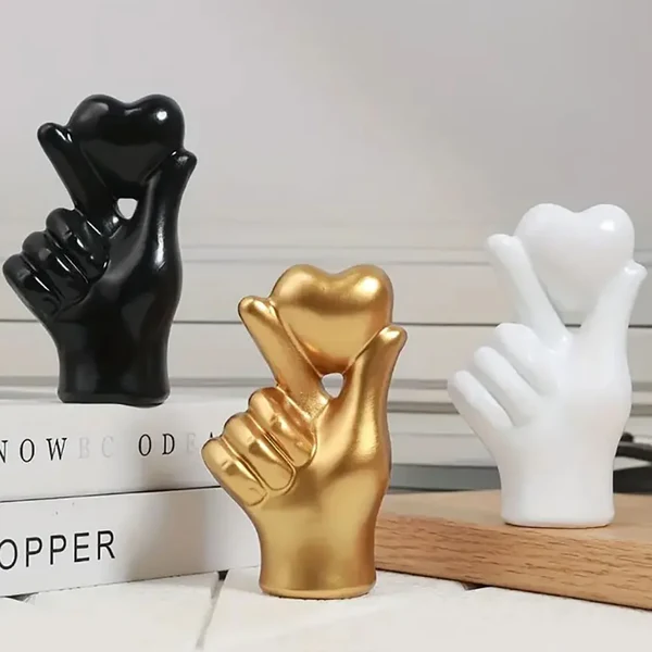 Secure Modern Heart Hand Gesture Sculpture Recyclable