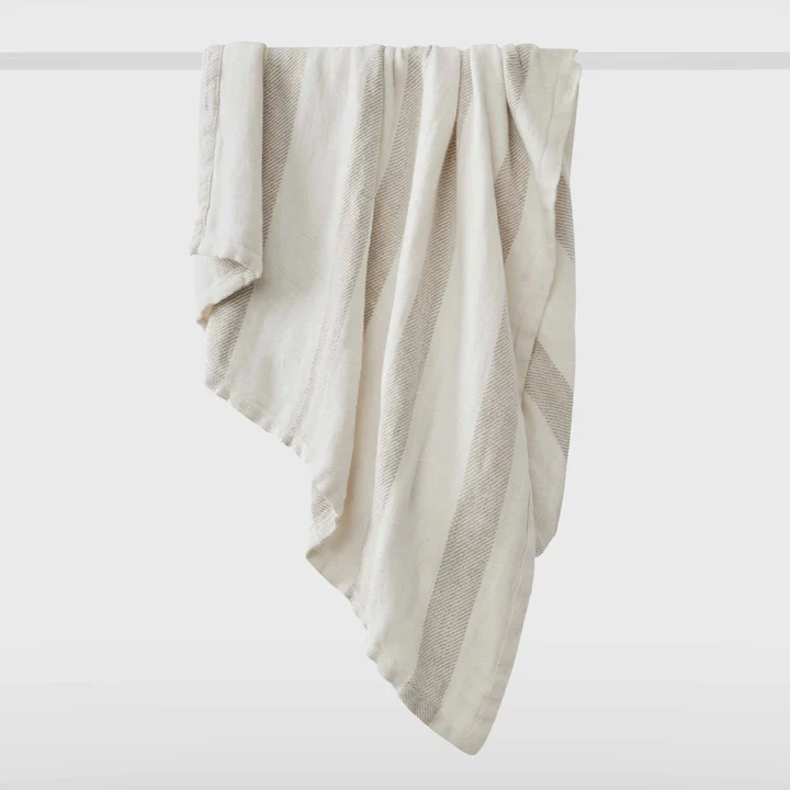 Eco-Friendly Luna Linen Throw Stripe Easy-to-Use