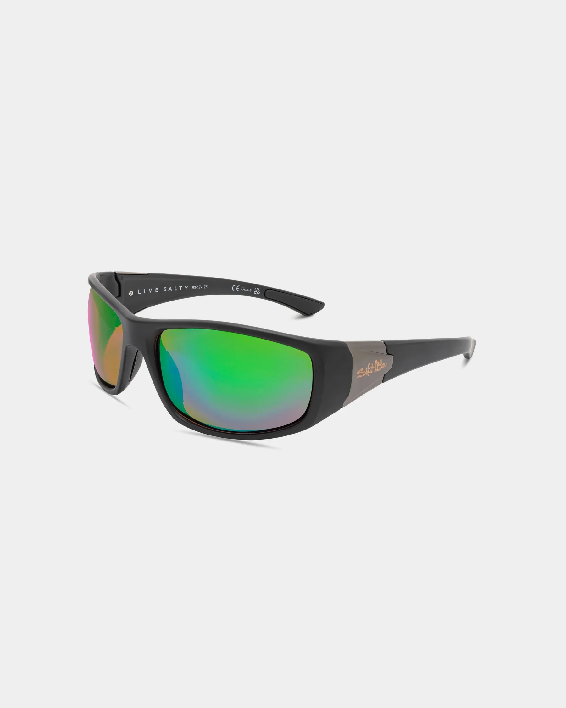 Detailed Salt Life Sunglasses Satin Black Frame Brown w Green Mirror TAC Polarized Lens SL-020-019126 Efficient