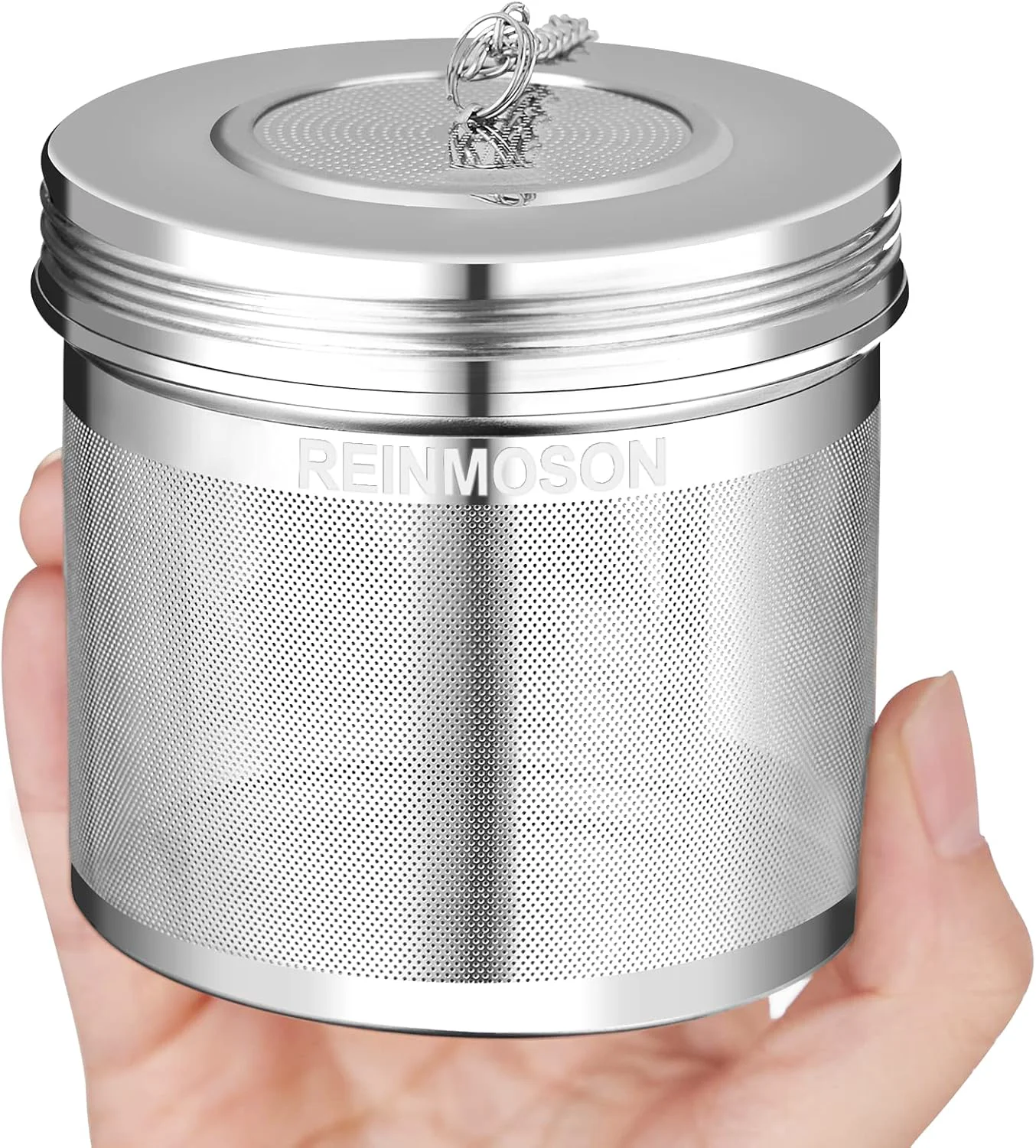 Eco-Friendly Reinmoson 2 Pack Large Tea Ball Infuser for Loose Leaf Tea Spice Ball for Cooking Soup 304 Stainless Steel Threaded Lid Chain Hook High-Performance