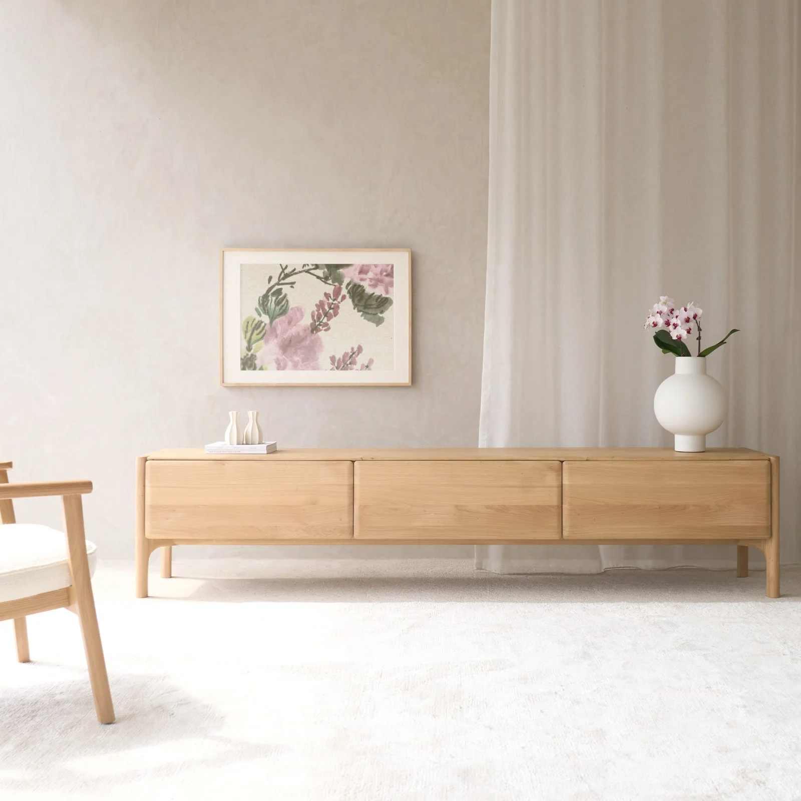 Certified PI TV Console Oak 242cm Organic
