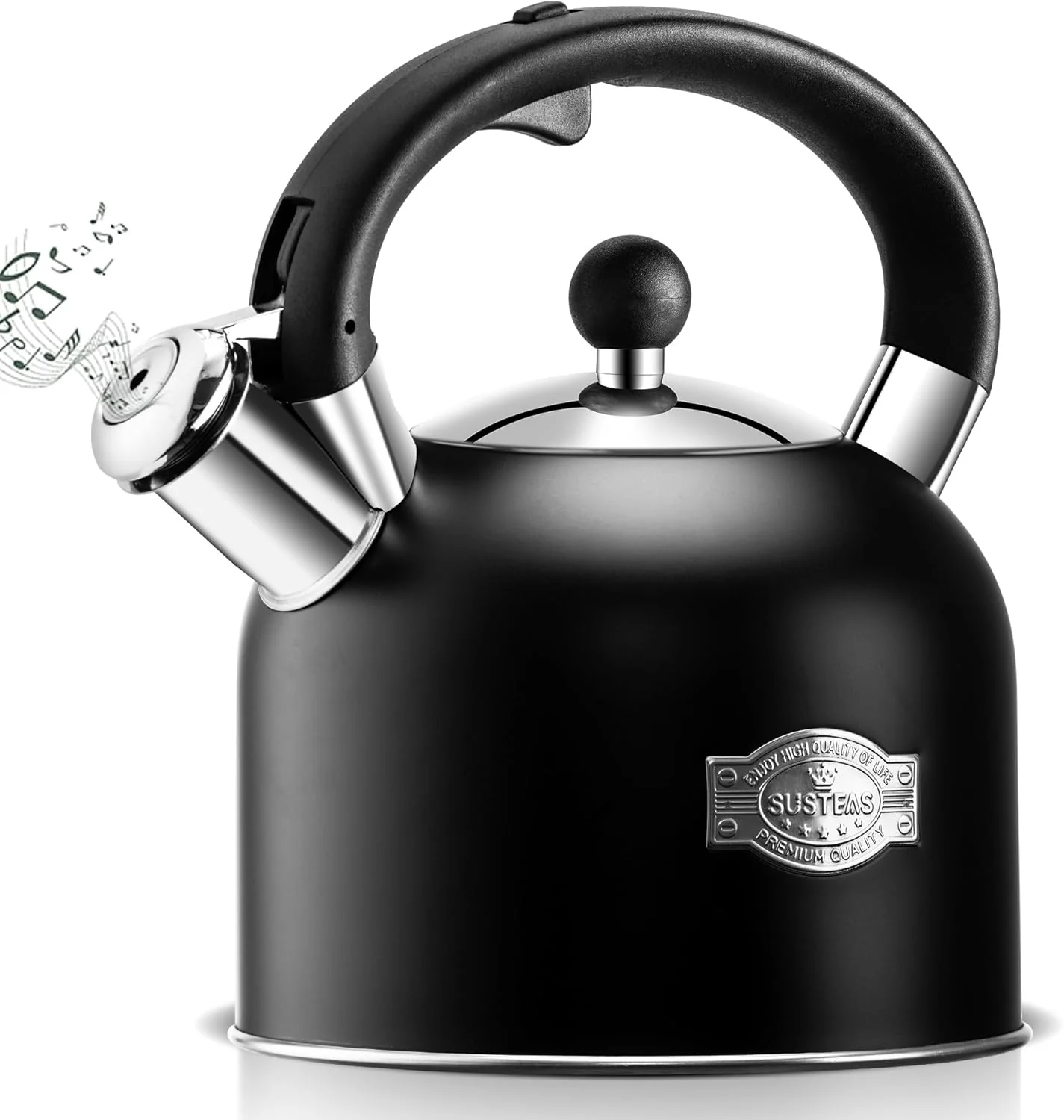 Pure Susteas Tea Kettle – 3.17QT Whistling Kettle with Ergonomic Handle – Premium Stainless Steel Tea Pots for Stove Top Efficient