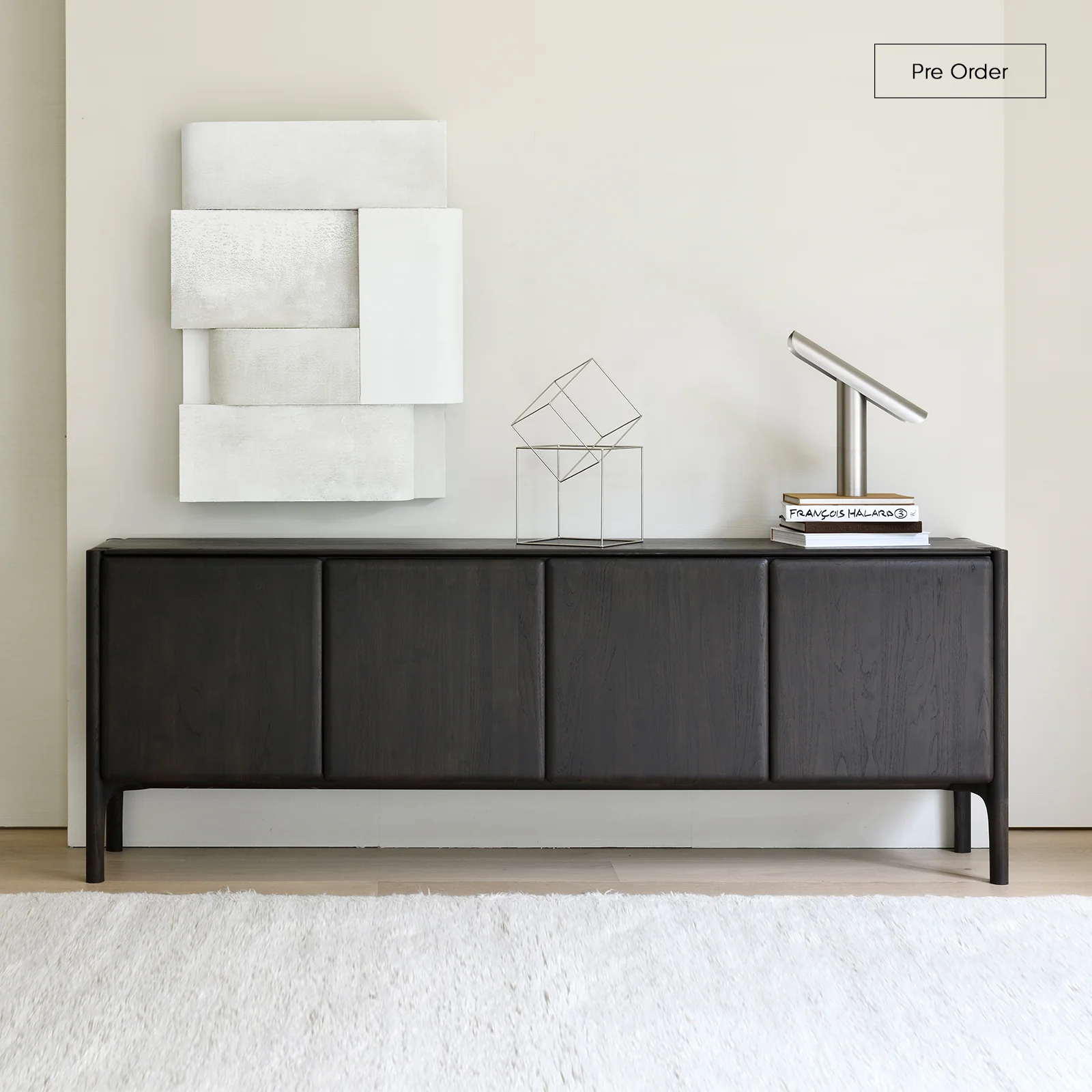 Dependable PI Sideboard Teak Dark Brown 230cm Fashionable
