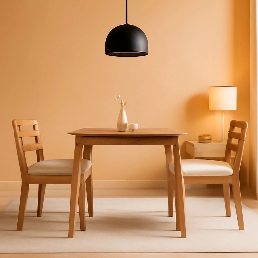 Selected Premium Solid Wood Farmhouse Dining Table Set For Four Soft