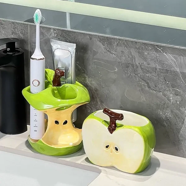 Powerful Creative Fruit-Shaped Ceramic Toothbrush Holder Easy-to-Use